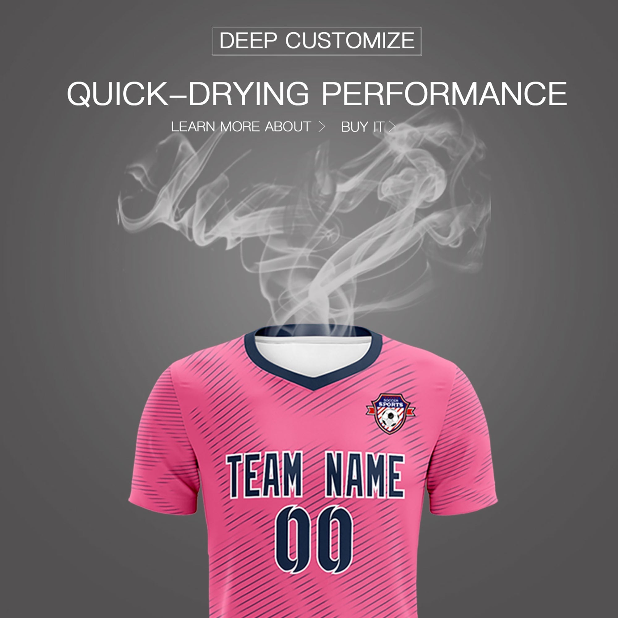 Custom Pink Navy Training Uniform For Men Football Sets Jersey
