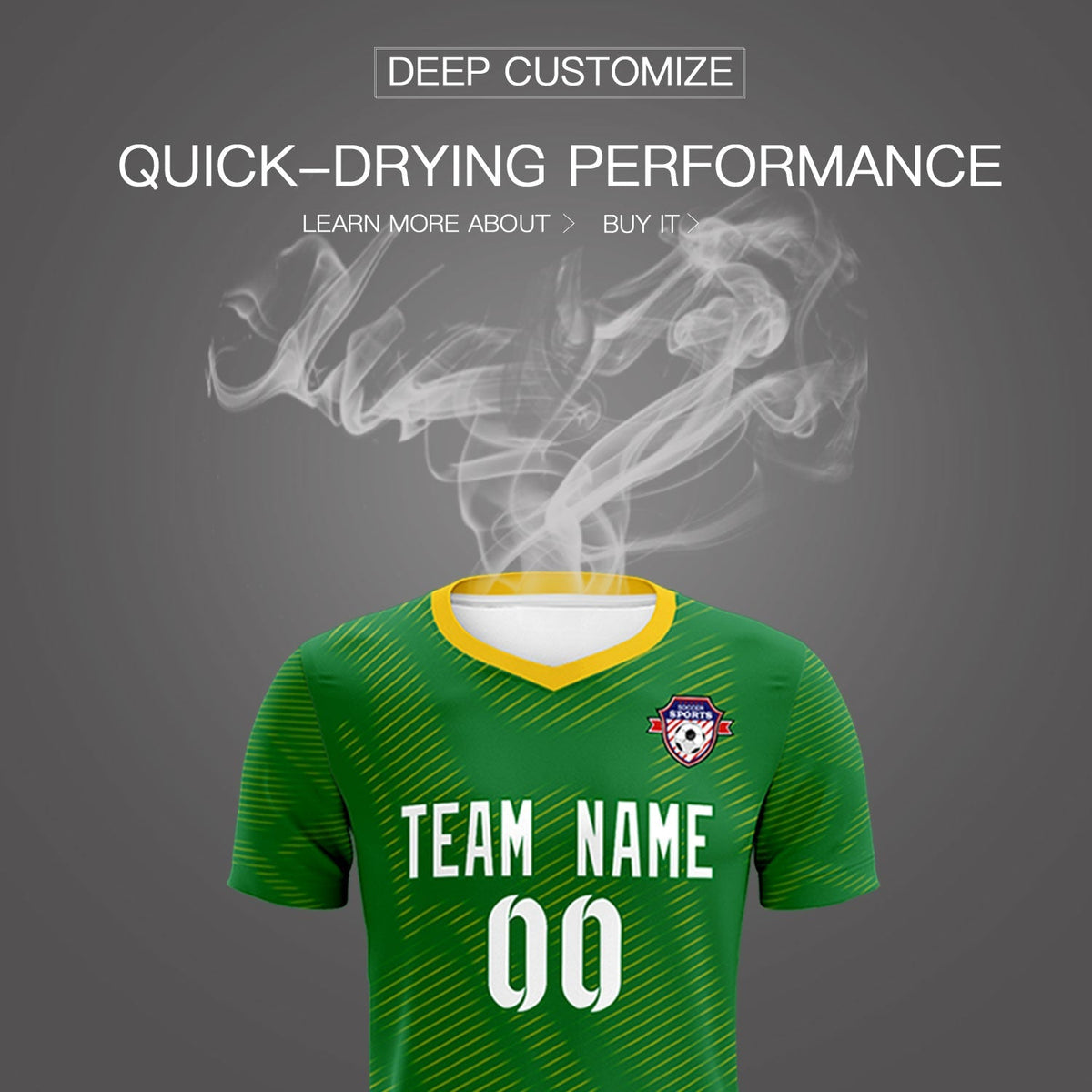 Custom Kelly Green Yellow Training Uniform For Men Football Sets Jersey