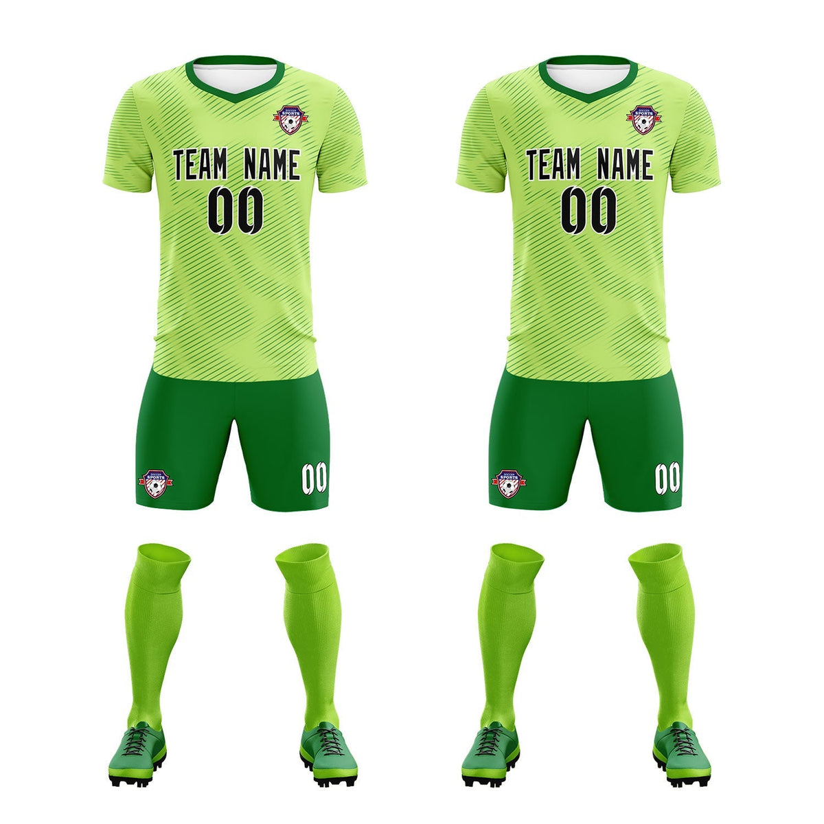 Custom Green Kelly Green Training Uniform For Men Football Sets Jersey