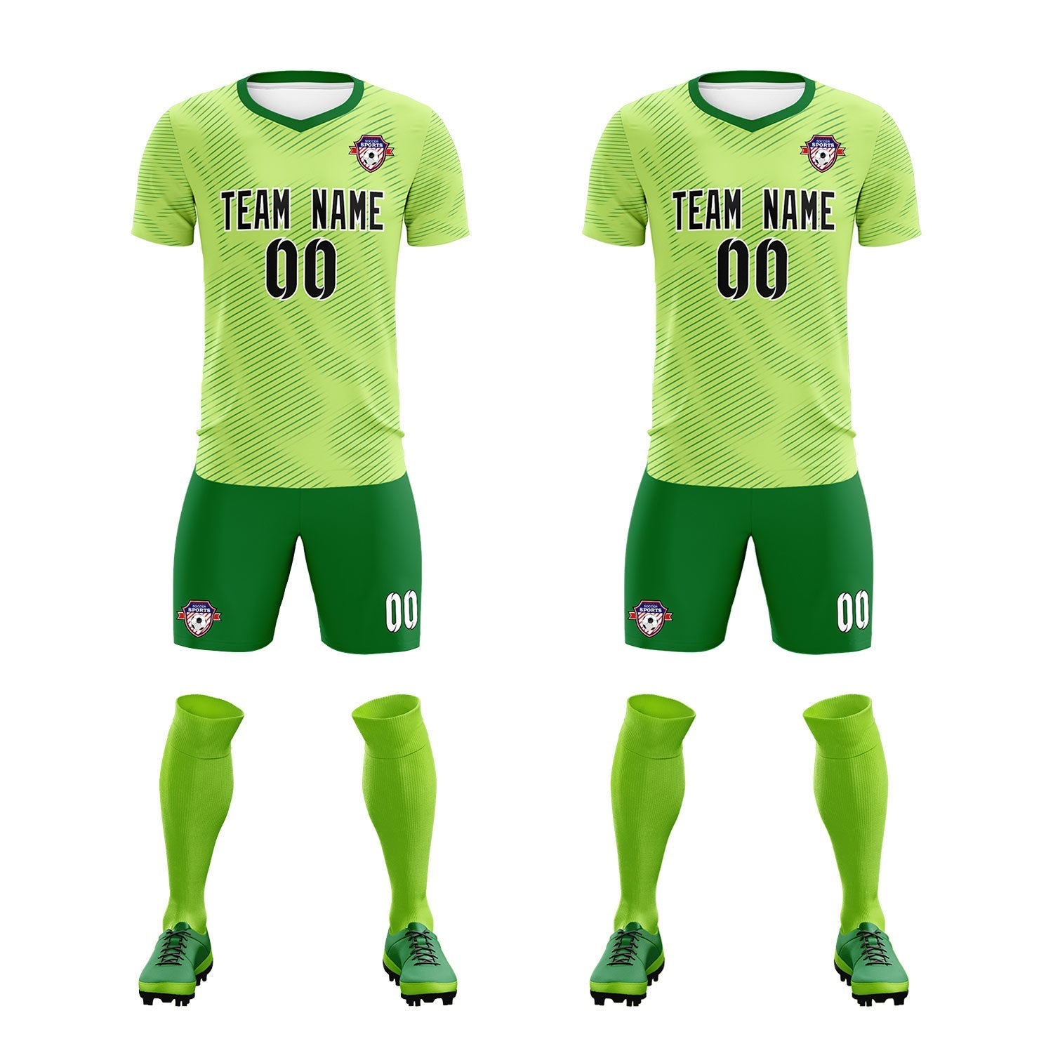 Custom Green Kelly Green Training Uniform For Men Football Sets Jersey