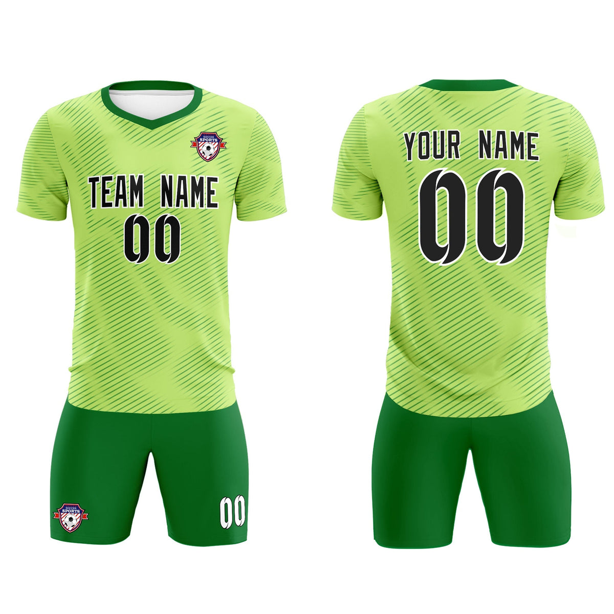 Custom Green Kelly Green Training Uniform For Men Football Sets Jersey