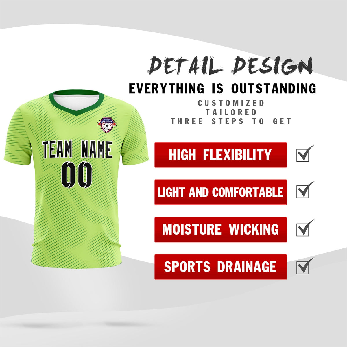 Custom Green Kelly Green Training Uniform For Men Football Sets Jersey