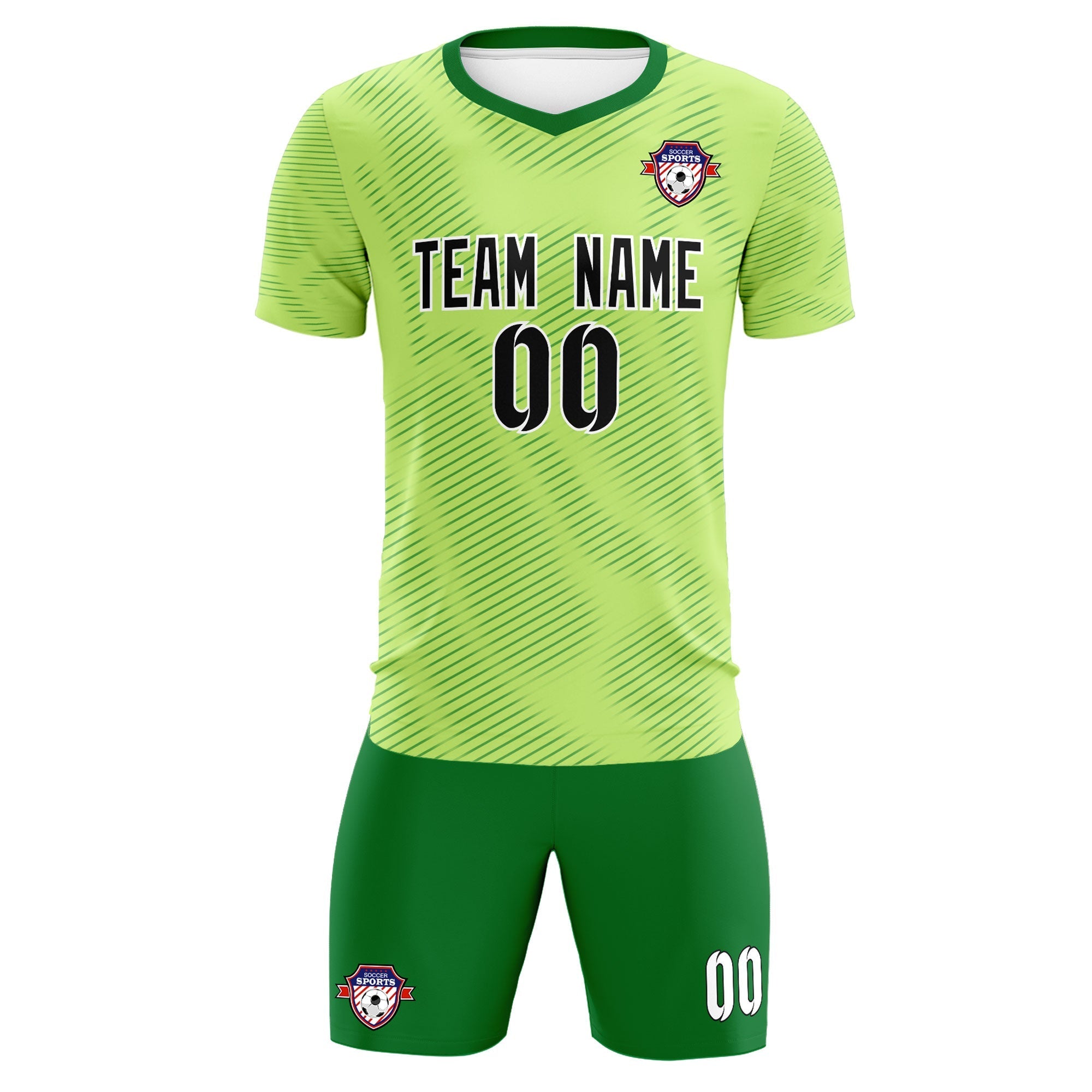 Custom Green Kelly Green Training Uniform For Men Football Sets Jersey