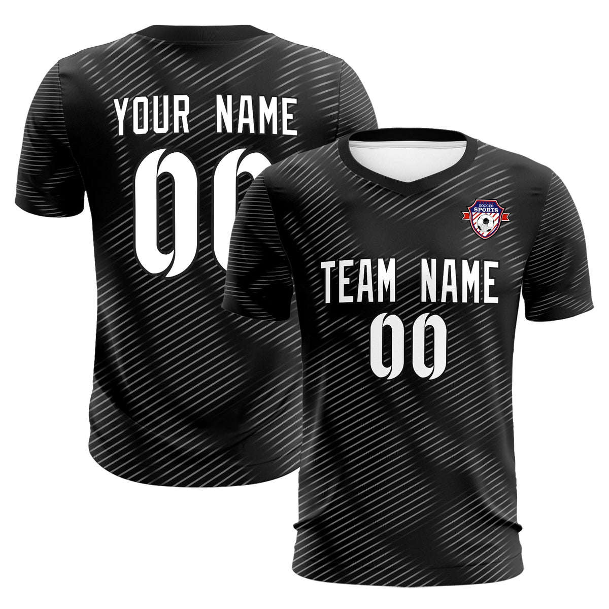 Custom Black White Training Uniform For Men Football Sets Jersey