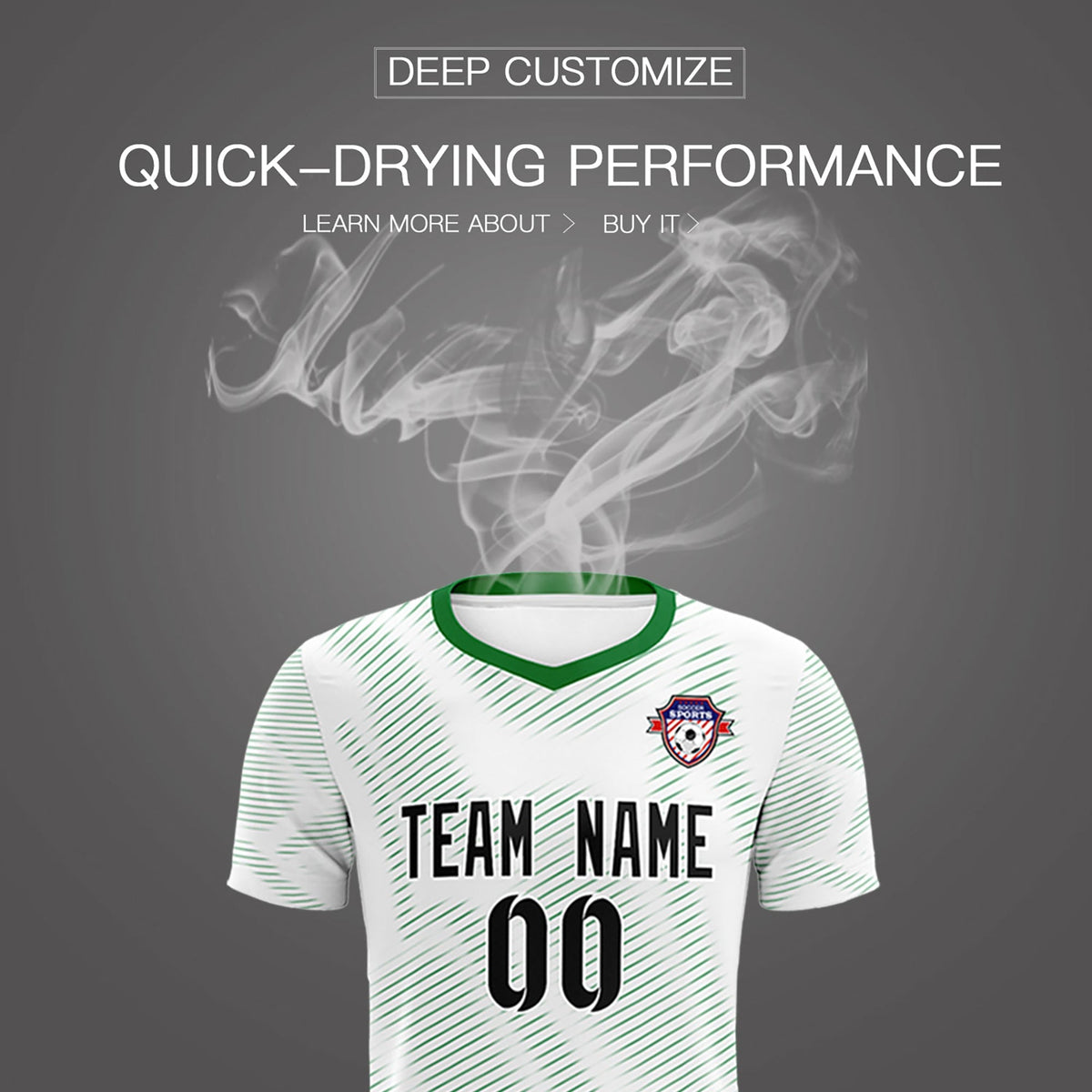 Custom White Kelly Green Training Uniform For Men Football Sets Jersey