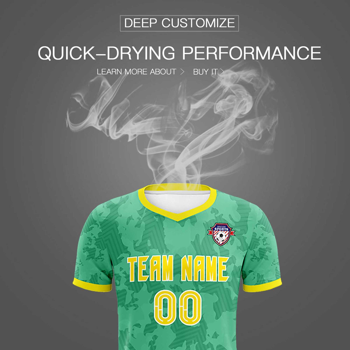 Custom Green Camo sports Football Kit Jersey