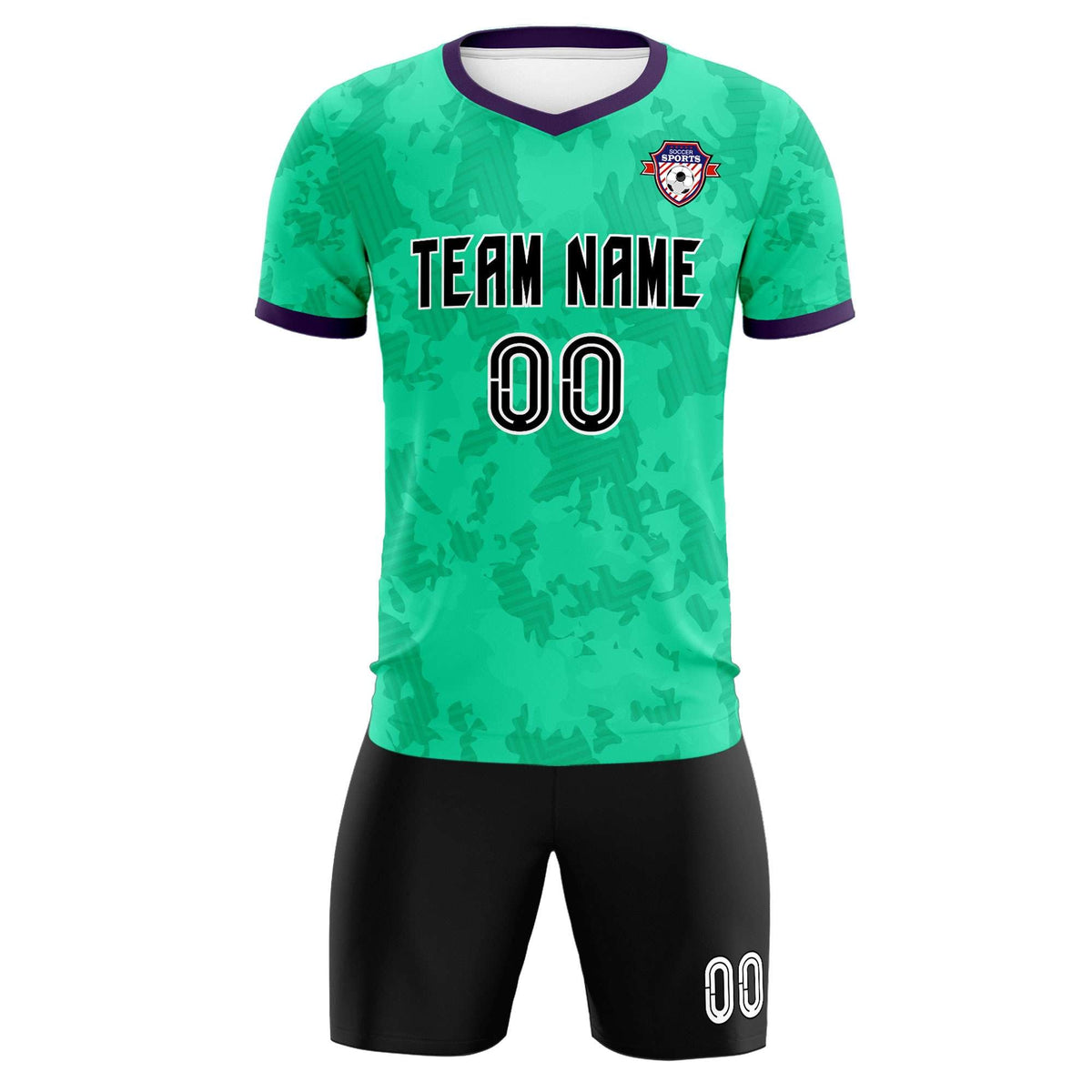 Custom Neon Green Camo sports Football Kit Jersey