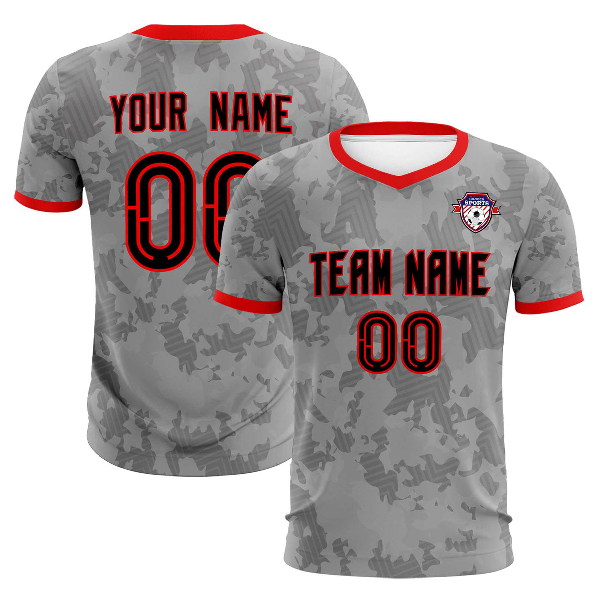 Custom Dark Gray Camo sports Football Kit Jersey