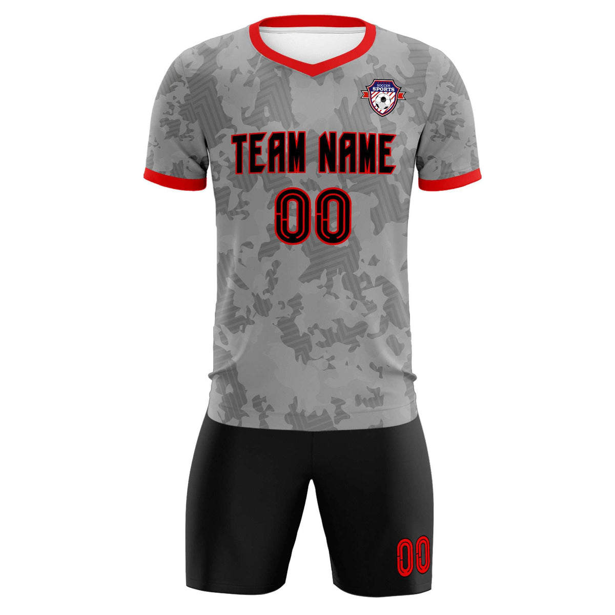 Custom Dark Gray Camo sports Football Kit Jersey
