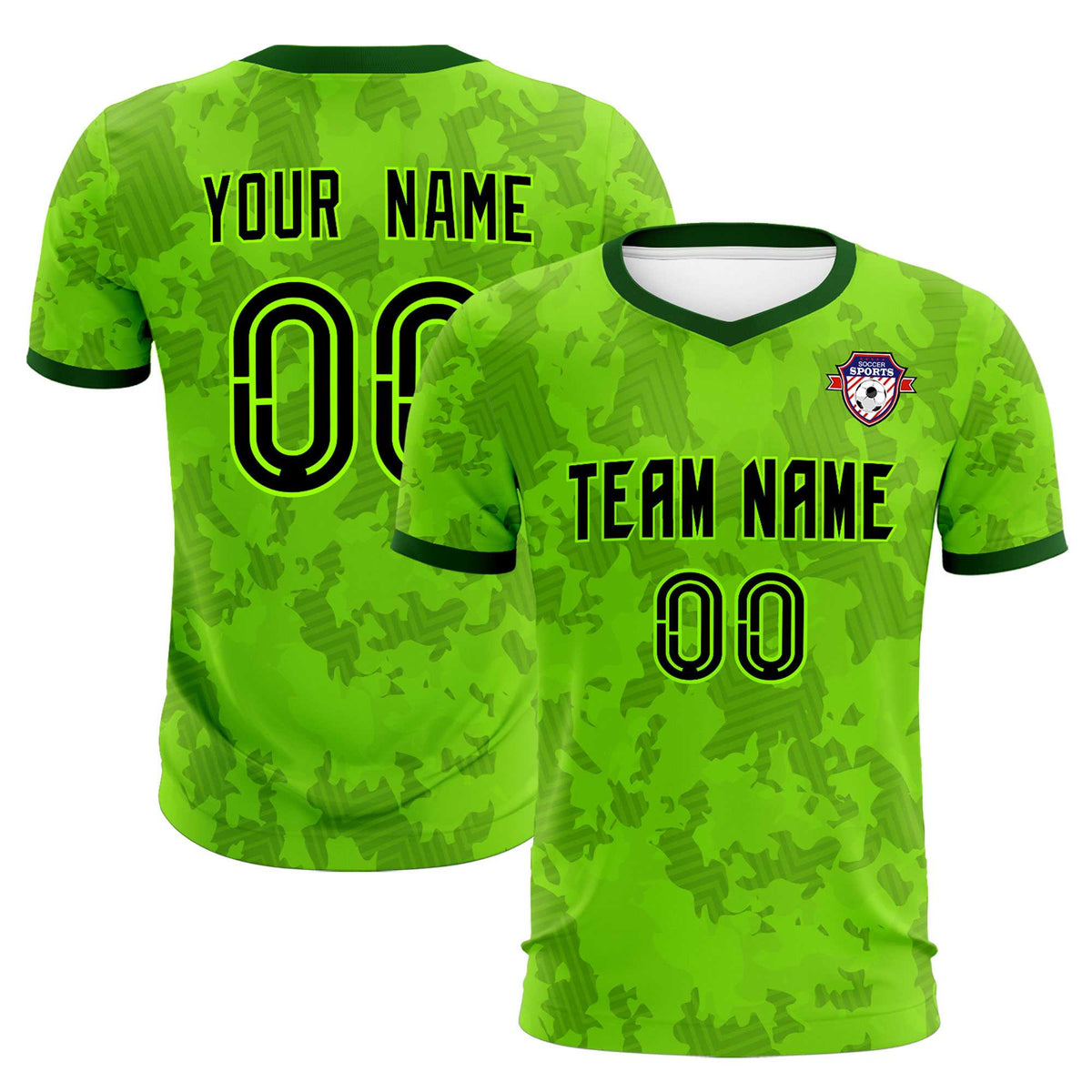 Custom Green Camo sports Football Kit Jersey
