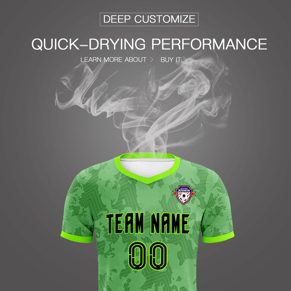 Custom Green Camo sports Football Kit Jersey