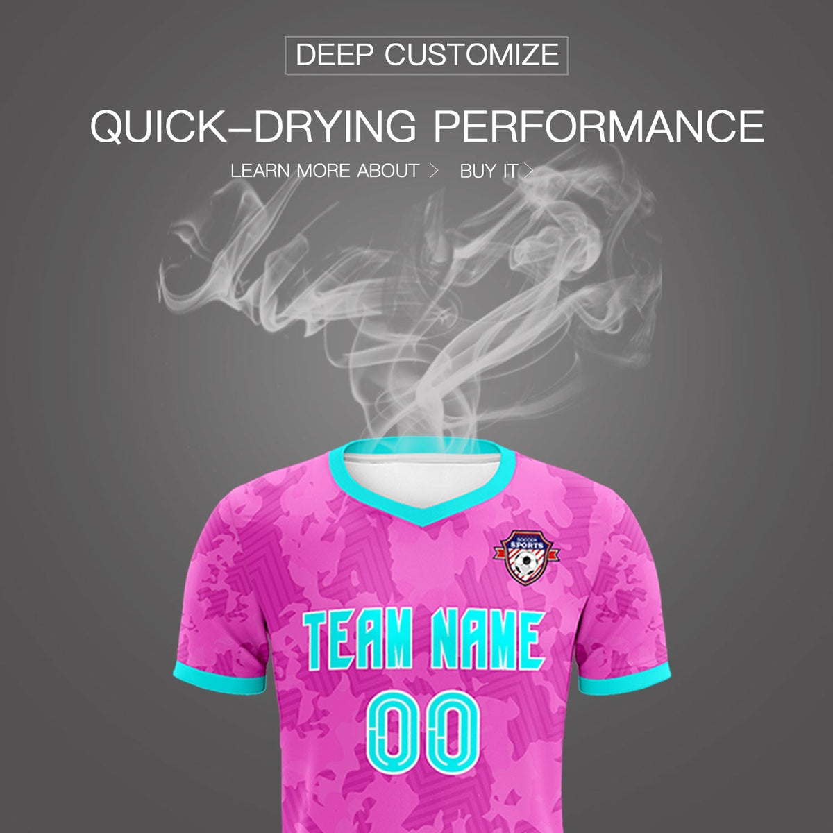 Custom Pink Camo sports Football Kit Jersey