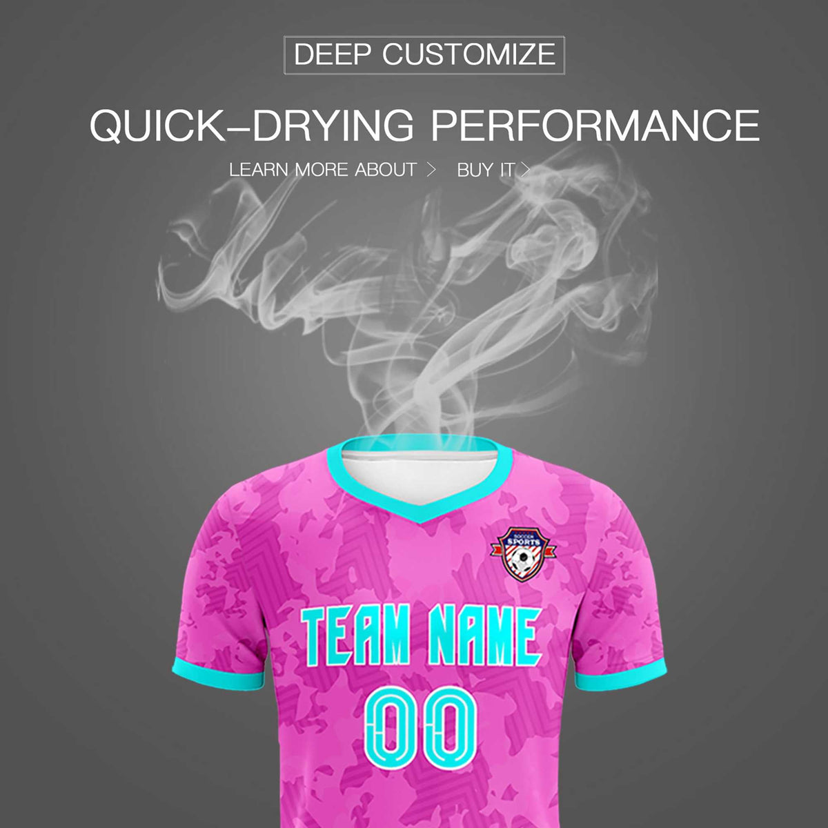 Custom Pink Camo sports Football Kit Jersey