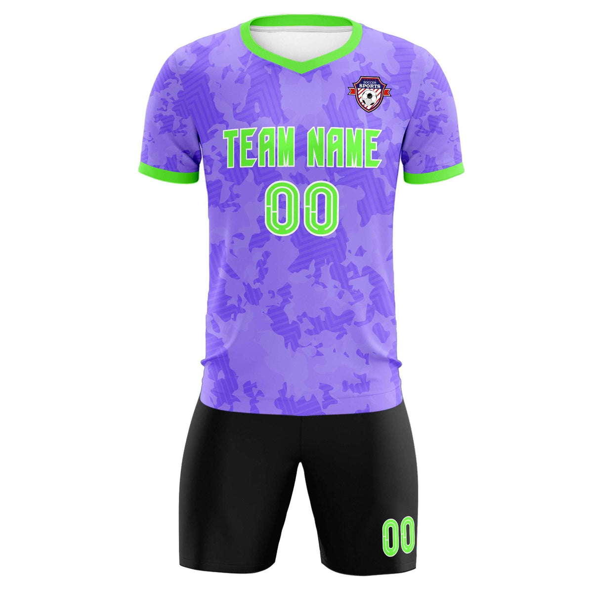 Custom Light Purple Camo sports Football Kit Jersey