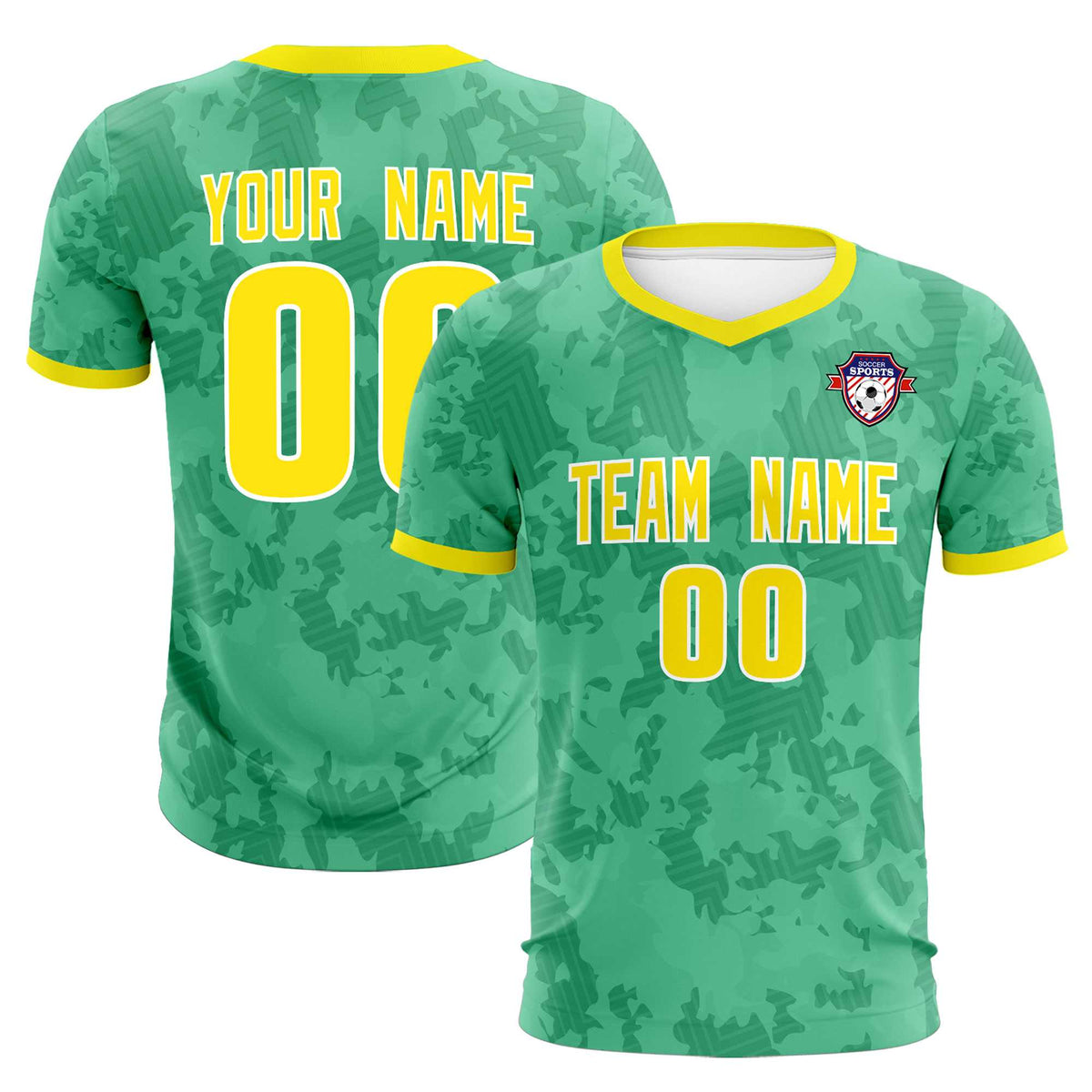 Custom Green Camo sports Football Kit Jersey
