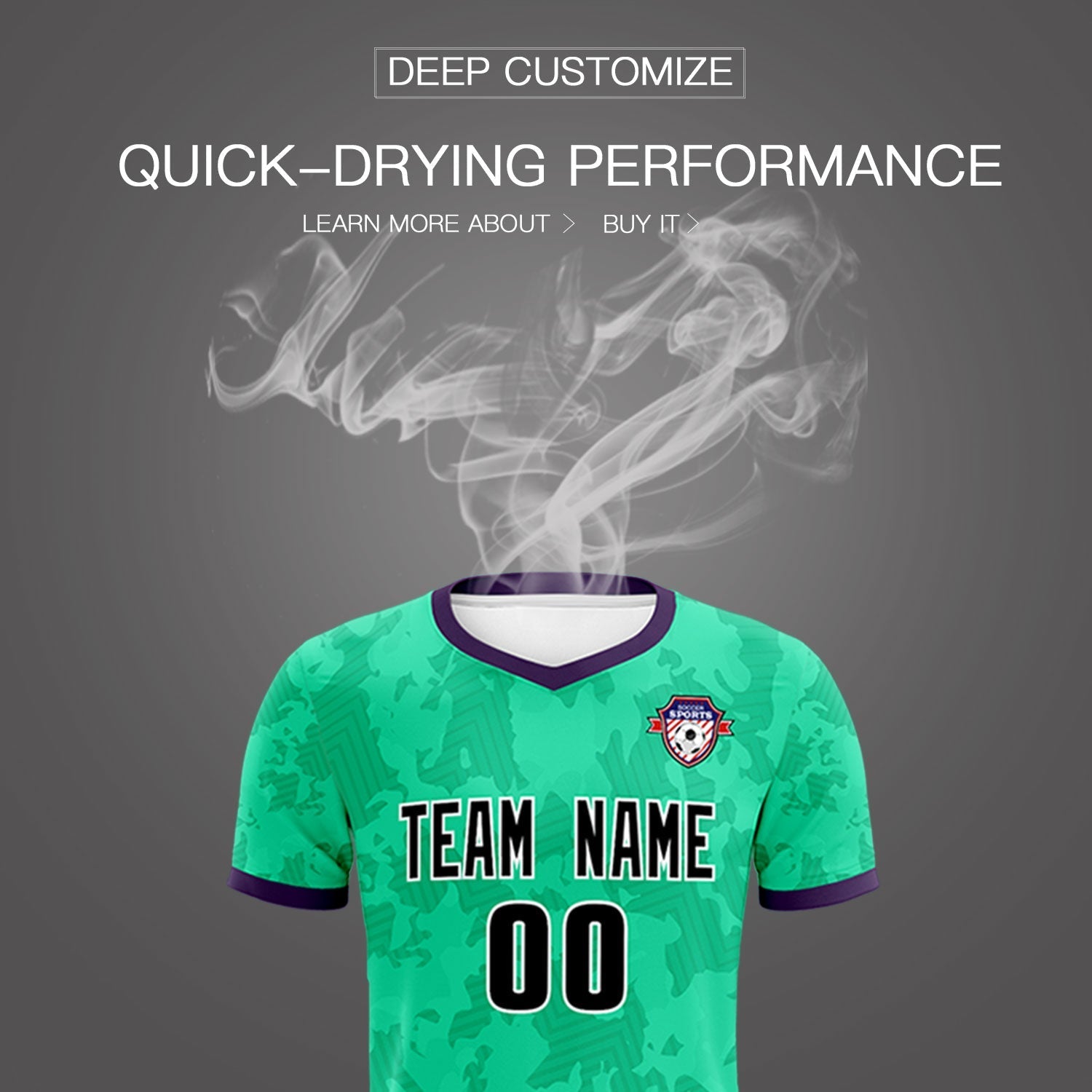 Custom Neon Green Camo sports Football Kit Jersey