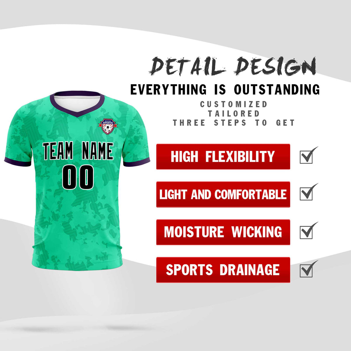 Custom Neon Green Camo sports Football Kit Jersey