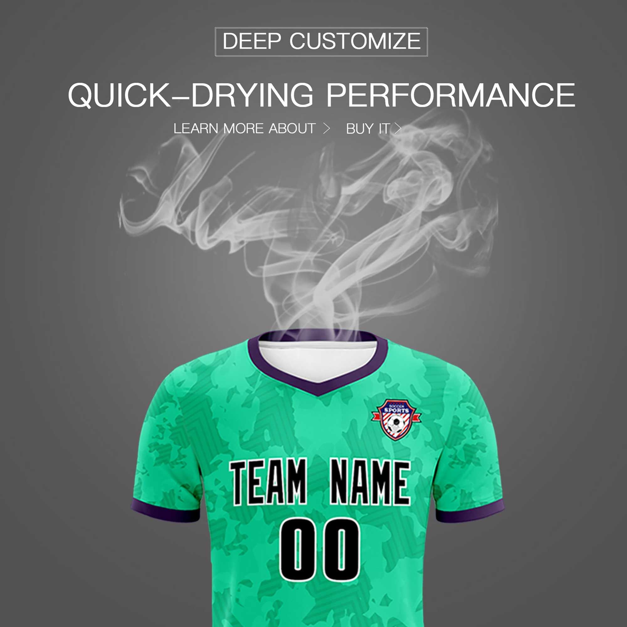 Custom Neon Green Camo sports Football Kit Jersey