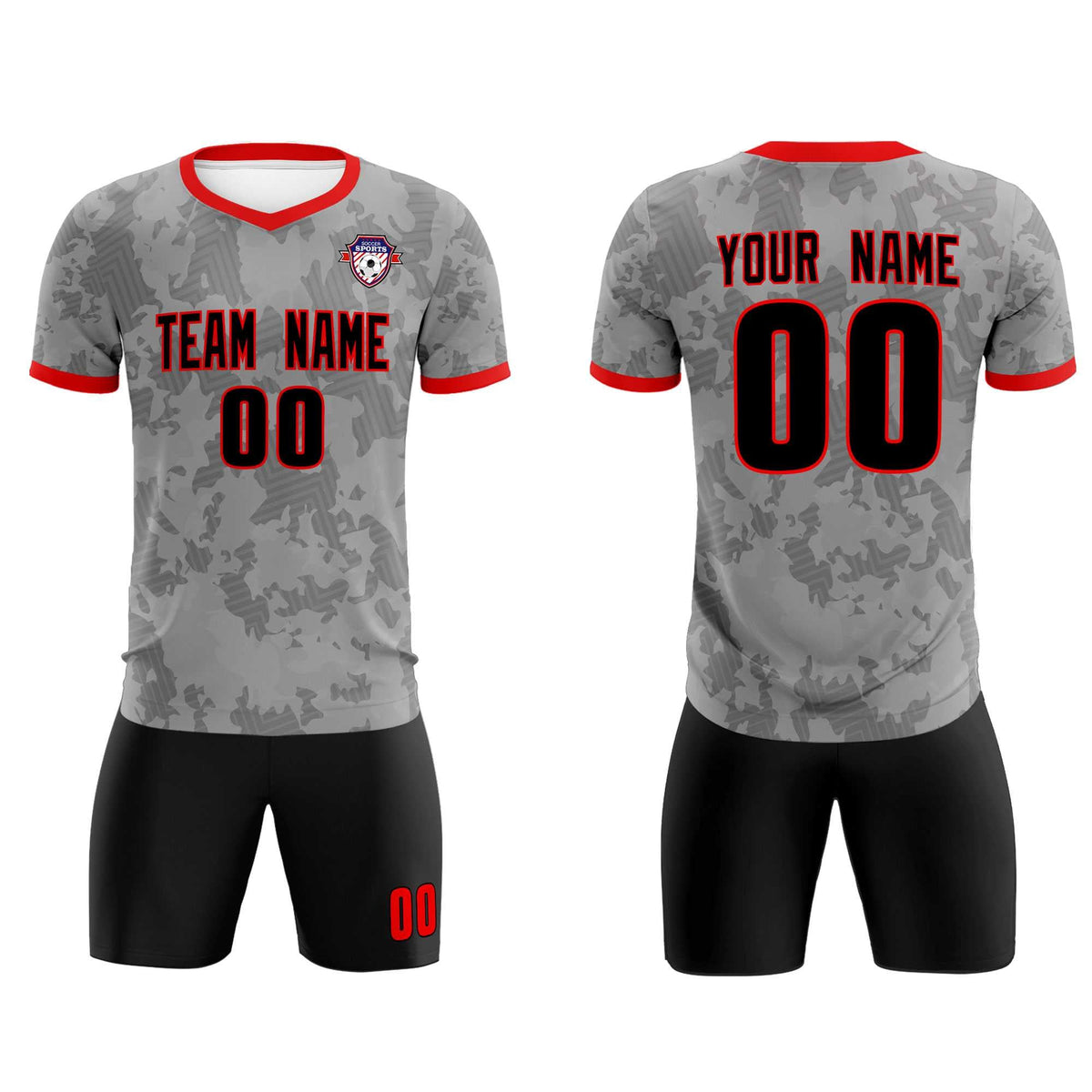 Custom Dark Gray Camo sports Football Kit Jersey