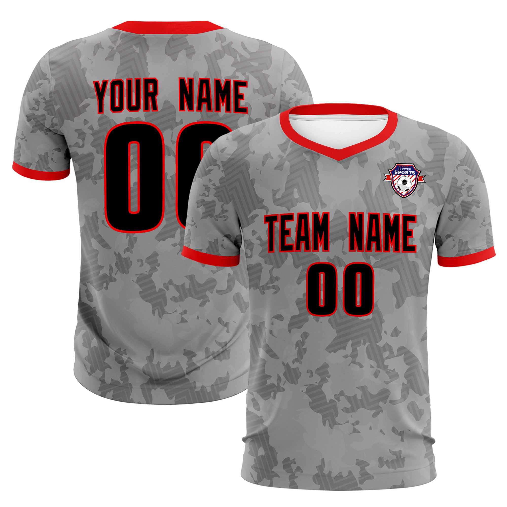 Custom Dark Gray Camo sports Football Kit Jersey