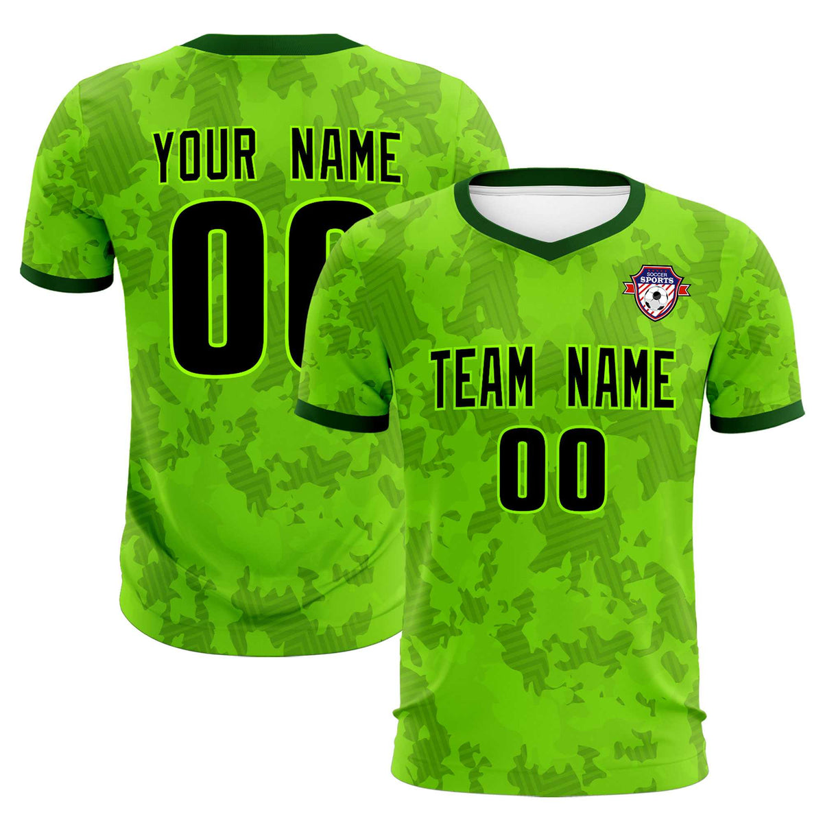 Custom Green Camo sports Football Kit Jersey