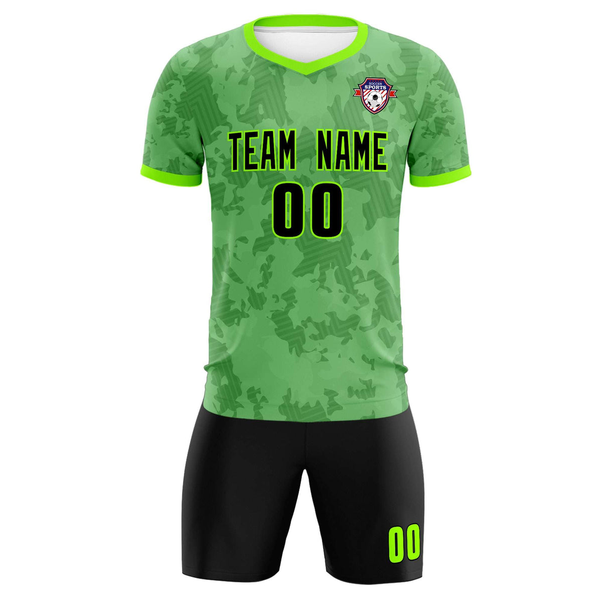 Custom Green Camo sports Football Kit Jersey