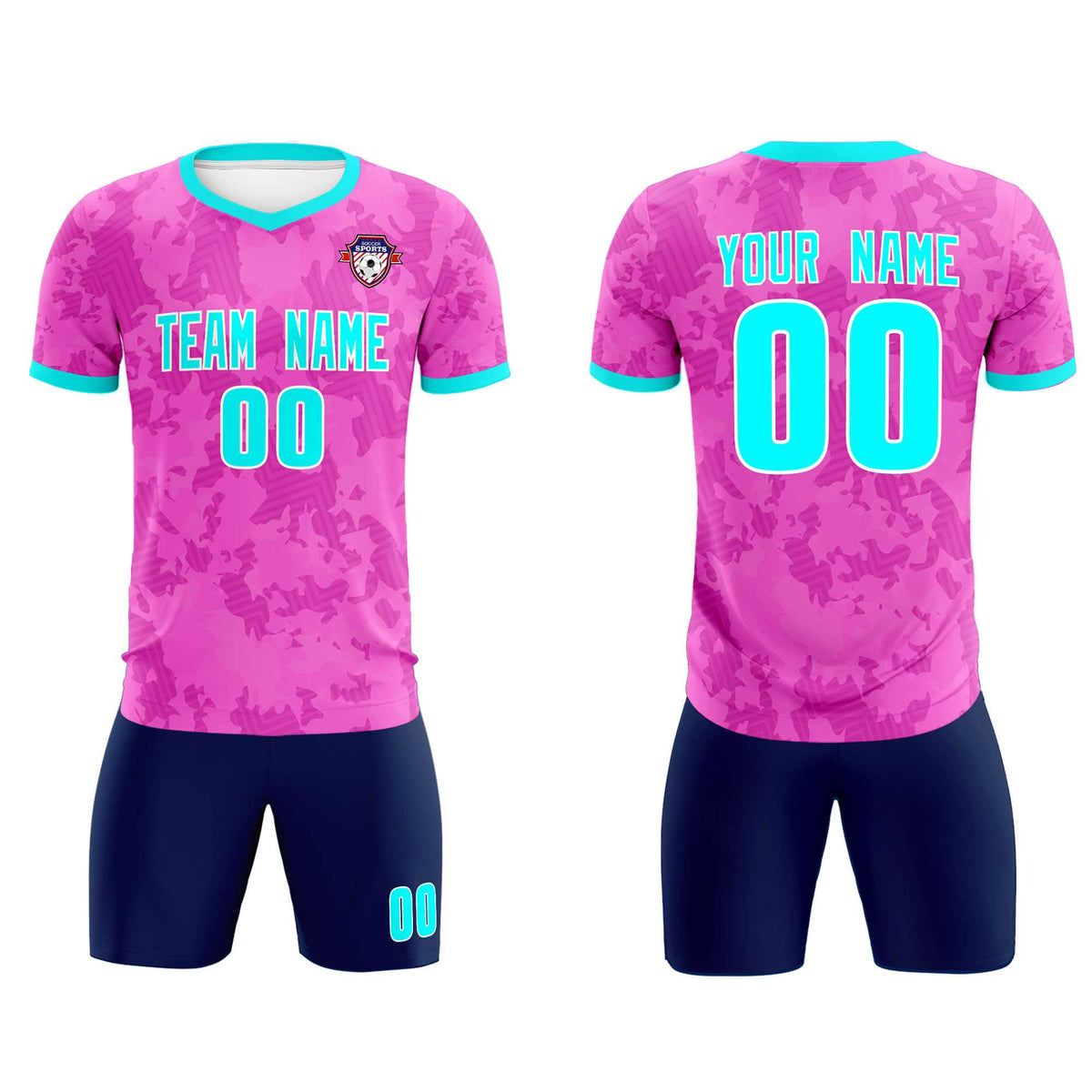 Custom Pink Camo sports Football Kit Jersey