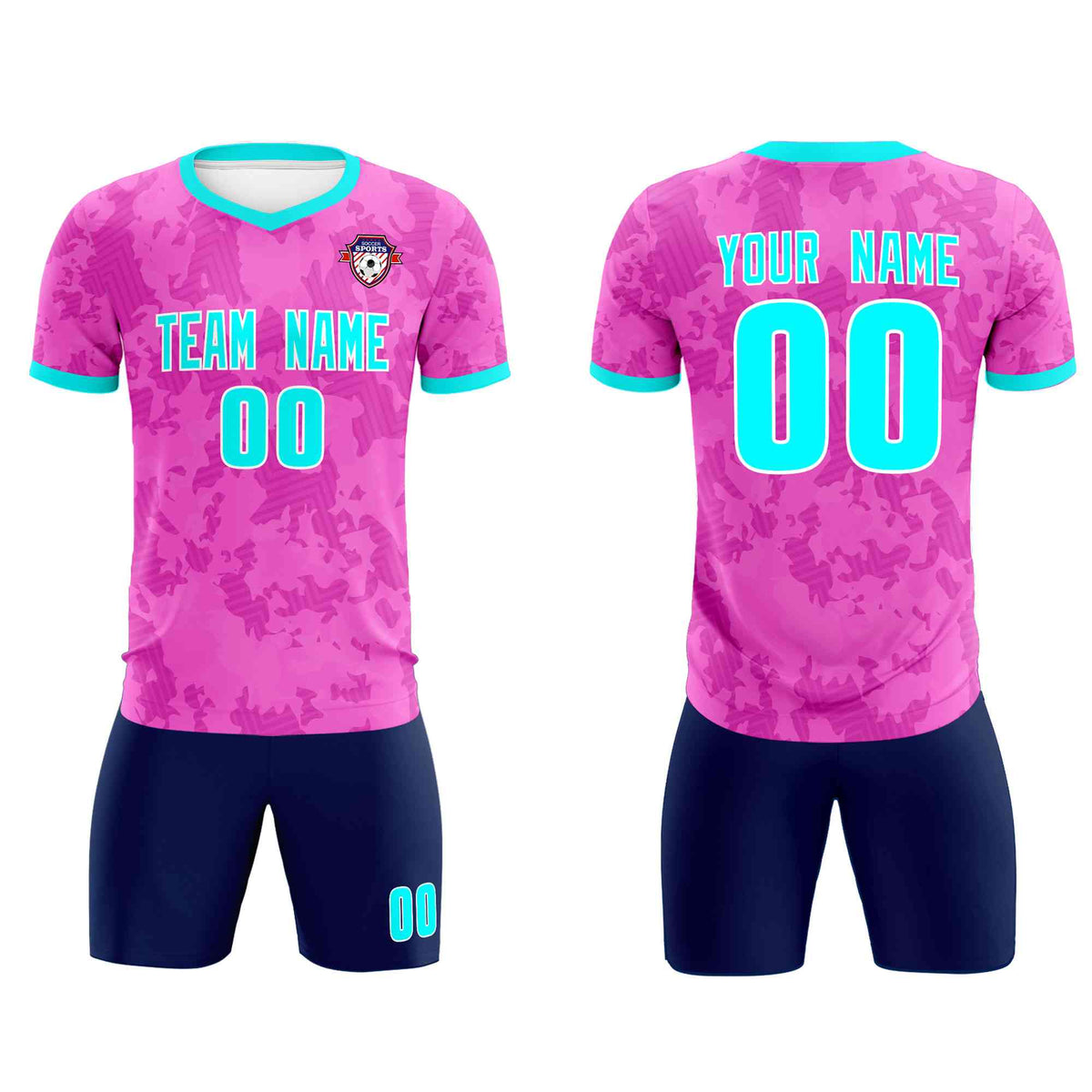 Custom Pink Camo sports Football Kit Jersey