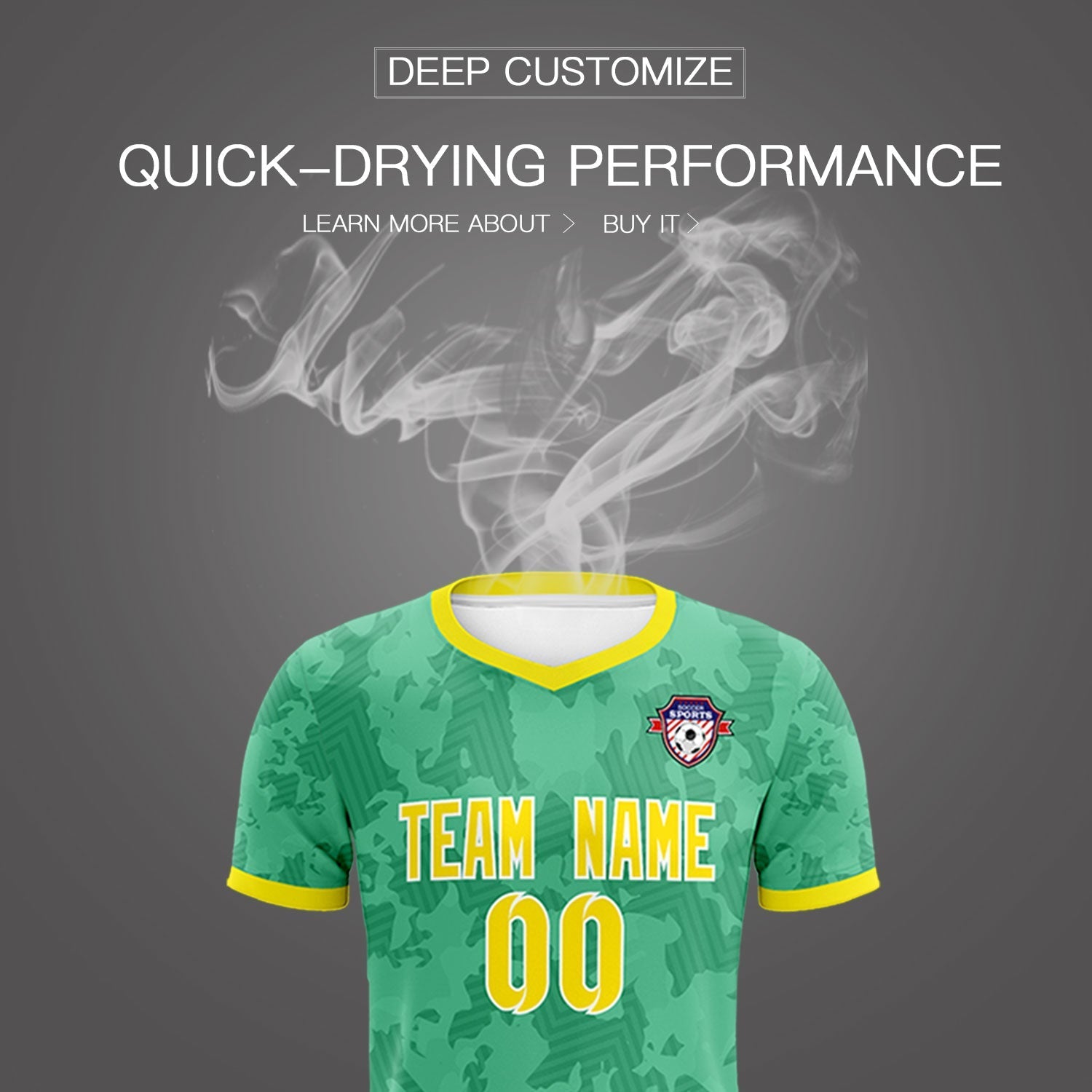 Custom Green Camo sports Football Kit Jersey