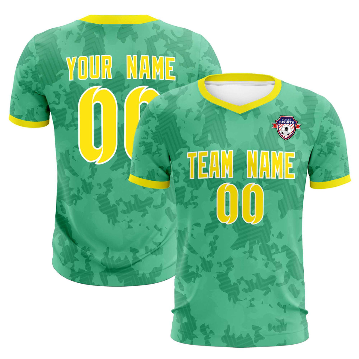 Custom Green Camo sports Football Kit Jersey
