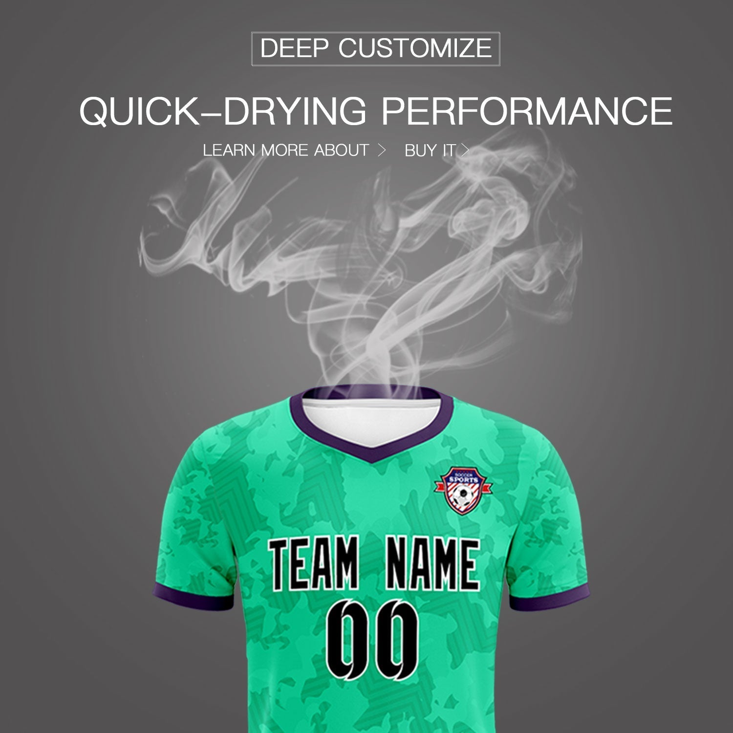 Custom Neon Green Camo sports Football Kit Jersey