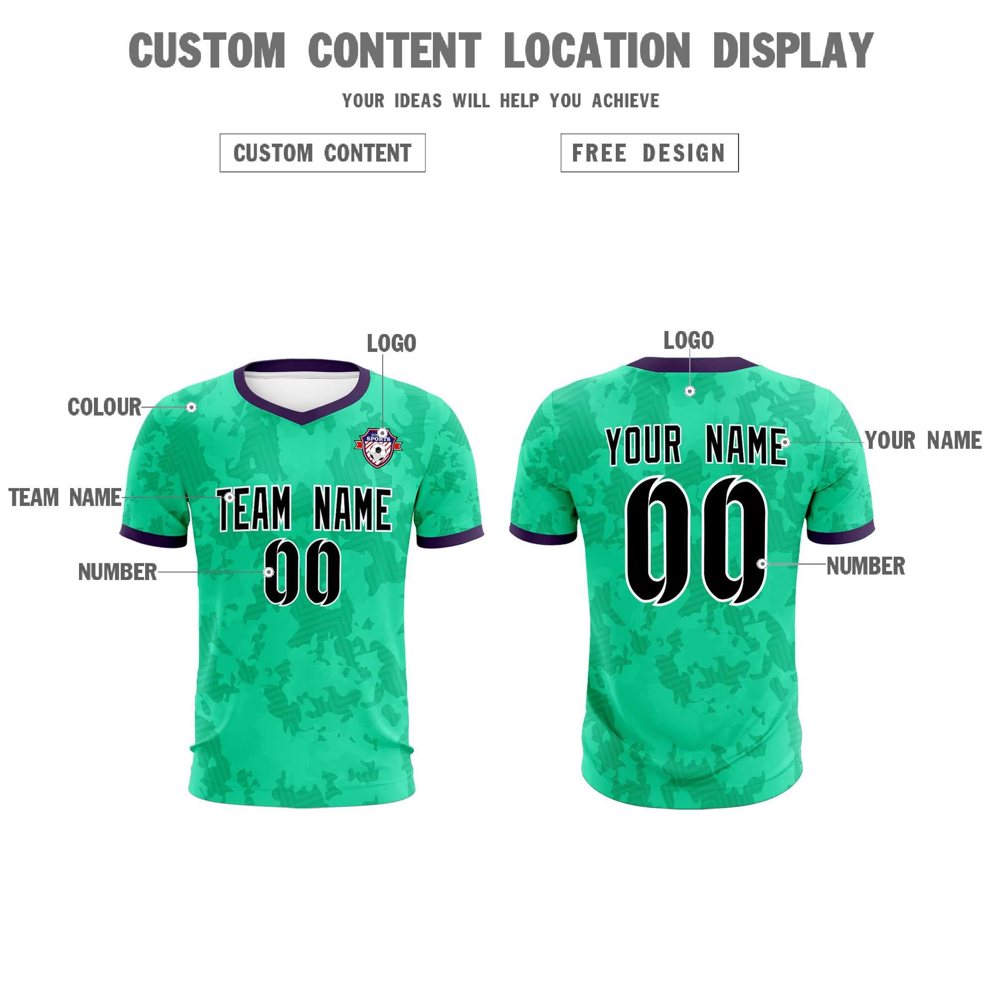 Custom Neon Green Camo sports Football Kit Jersey