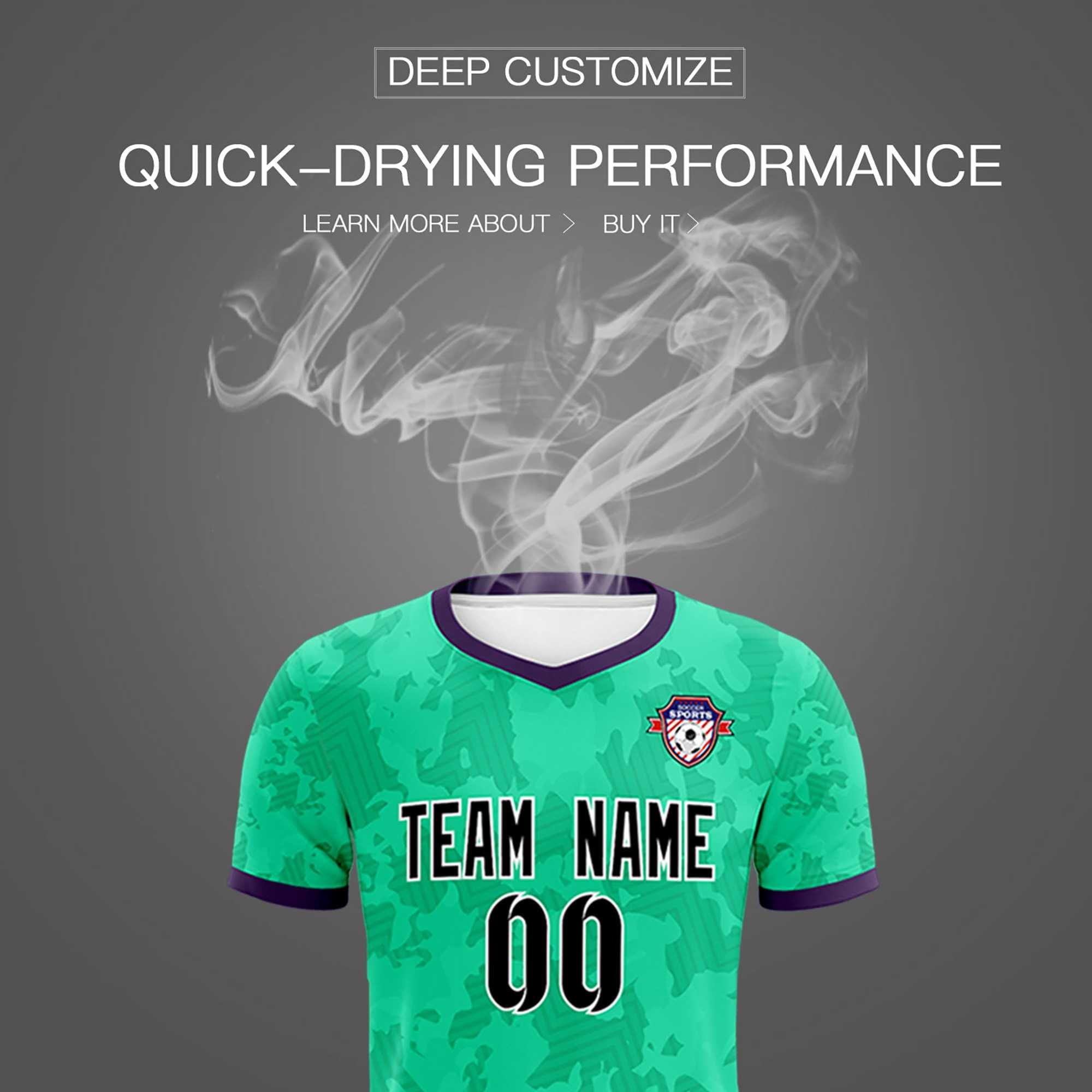 Custom Neon Green Camo sports Football Kit Jersey
