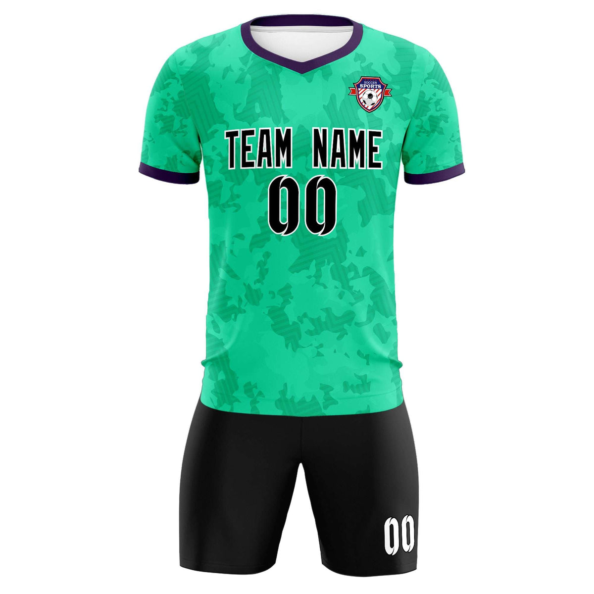 Custom Neon Green Camo sports Football Kit Jersey