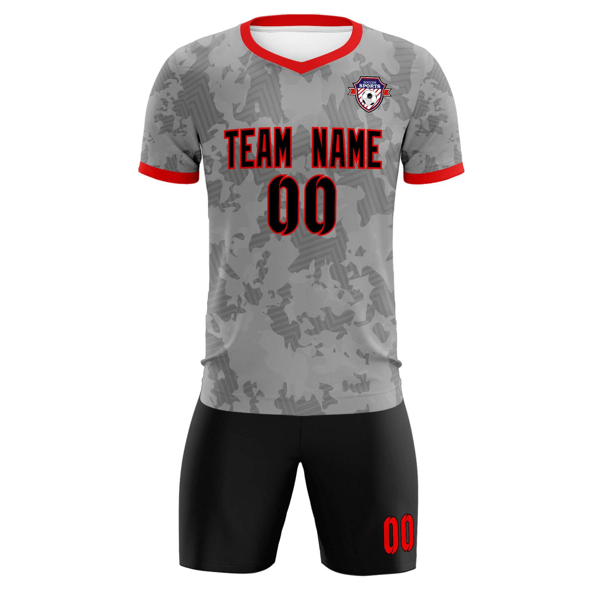 Custom Dark Gray Camo sports Football Kit Jersey