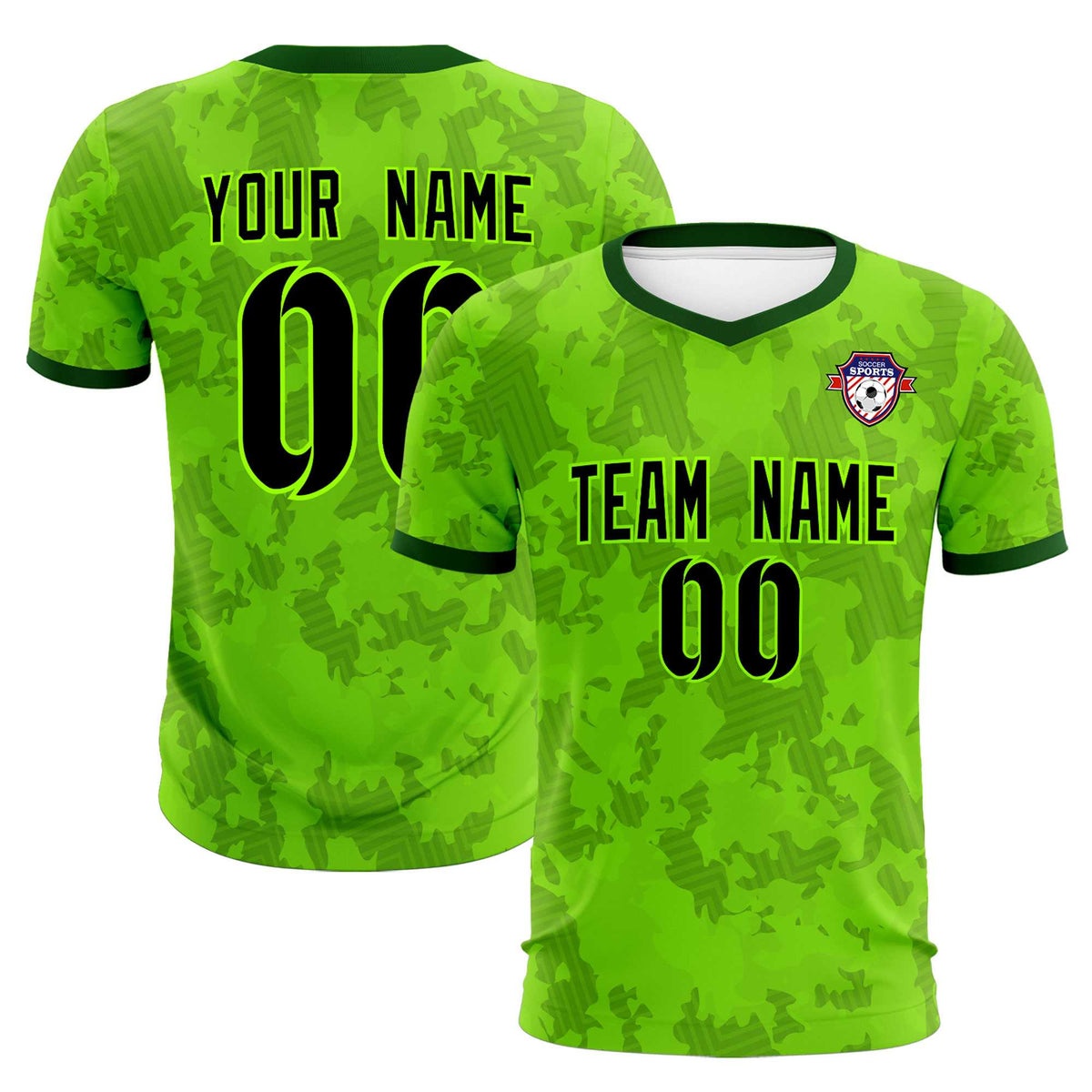 Custom Green Camo sports Football Kit Jersey