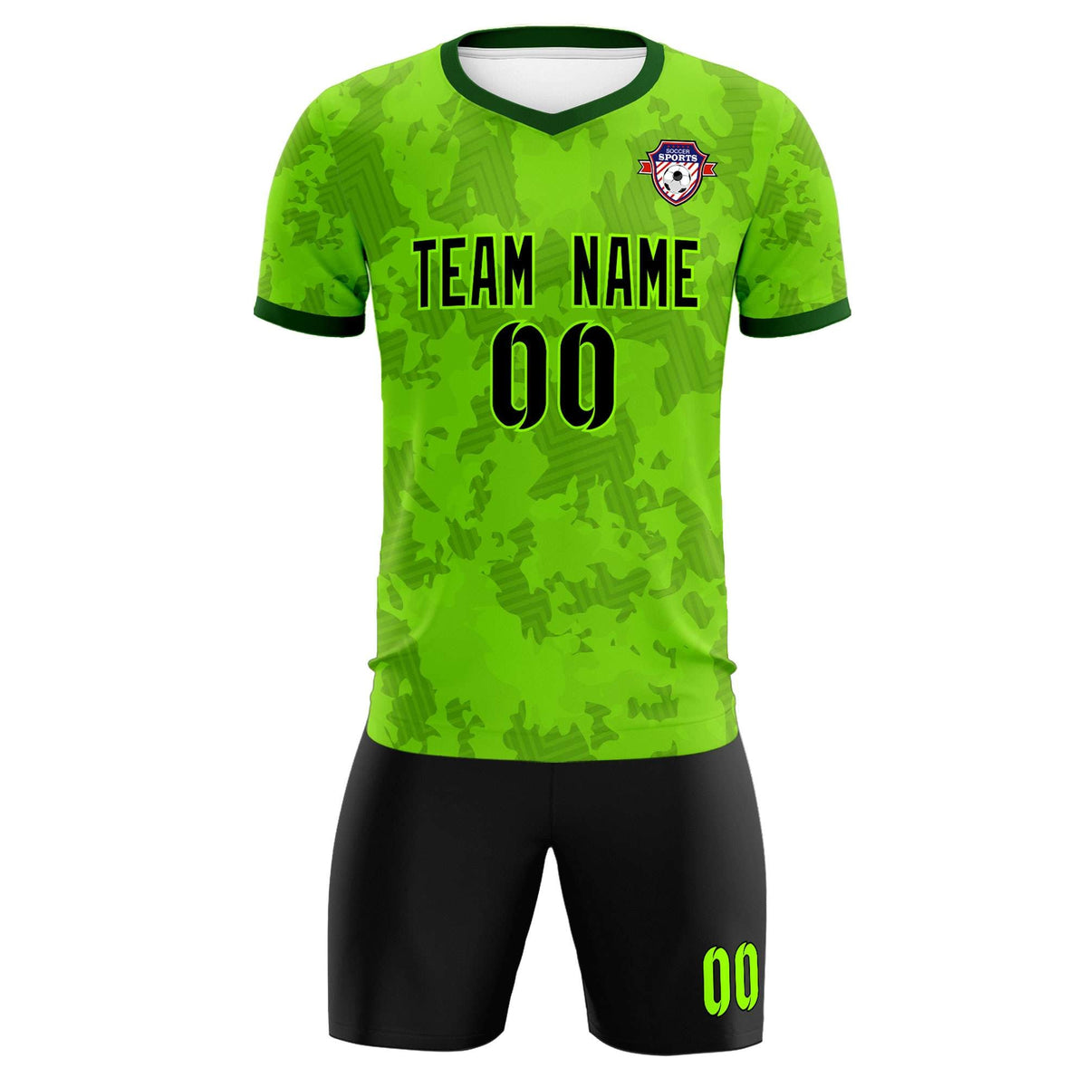 Custom Green Camo sports Football Kit Jersey