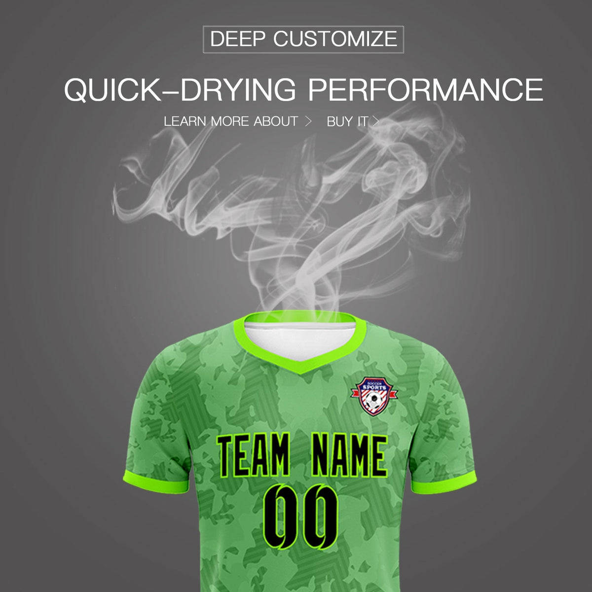 Custom Green Camo sports Football Kit Jersey