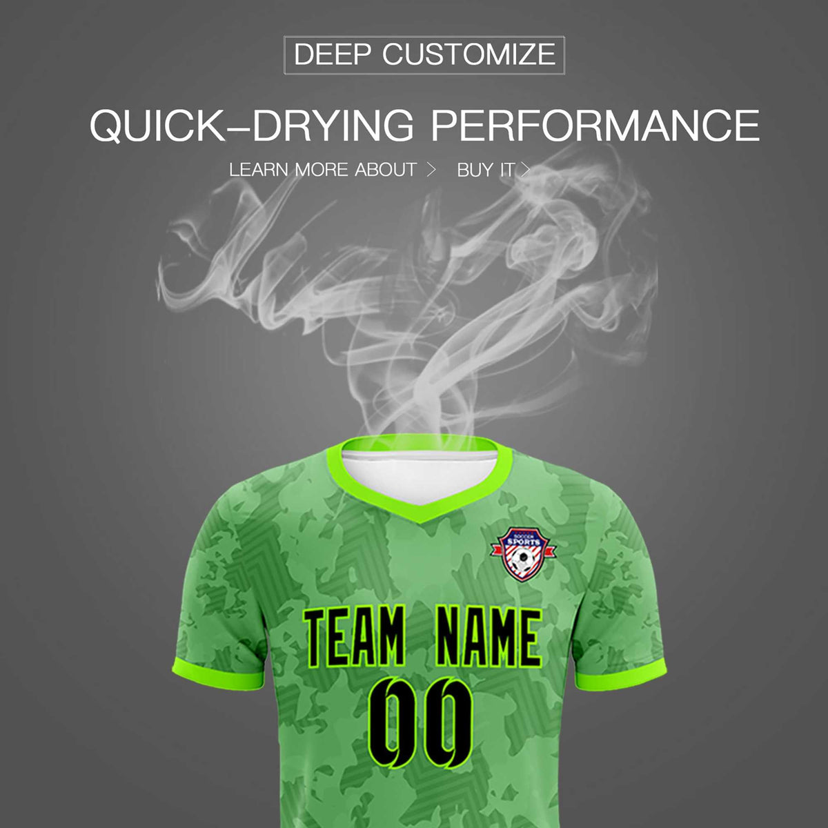 Custom Green Camo sports Football Kit Jersey