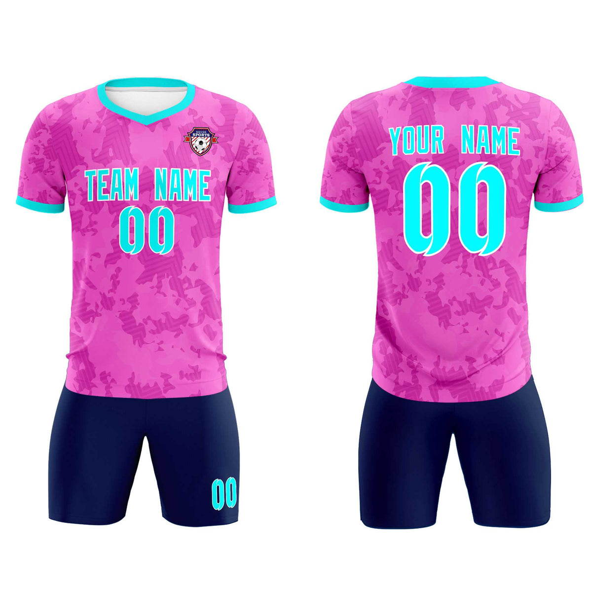 Custom Pink Camo sports Football Kit Jersey