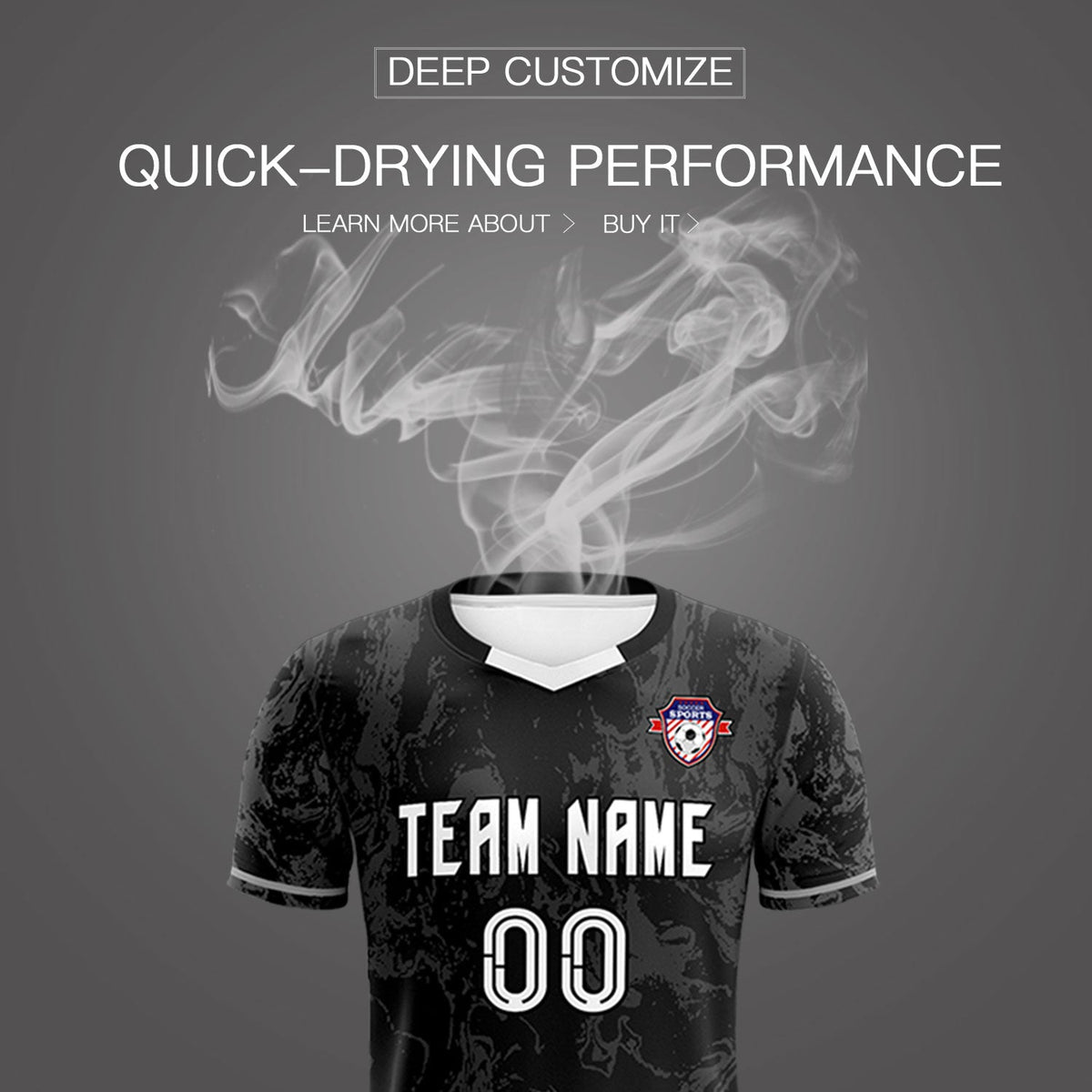 Custom Black Classic Graffiti Pattern Sportswear Football Kit Jersey