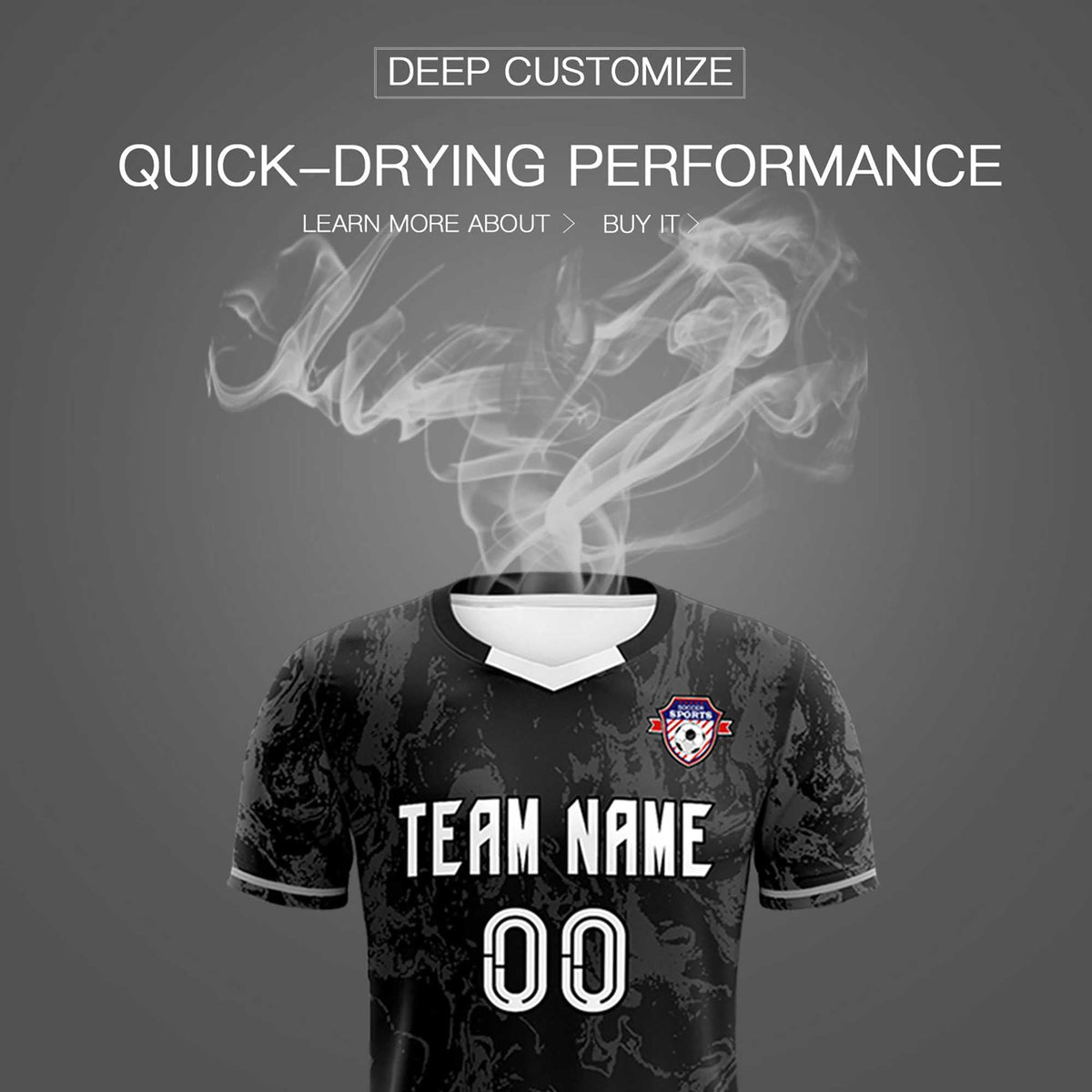 Custom Black Classic Graffiti Pattern Sportswear Football Kit Jersey