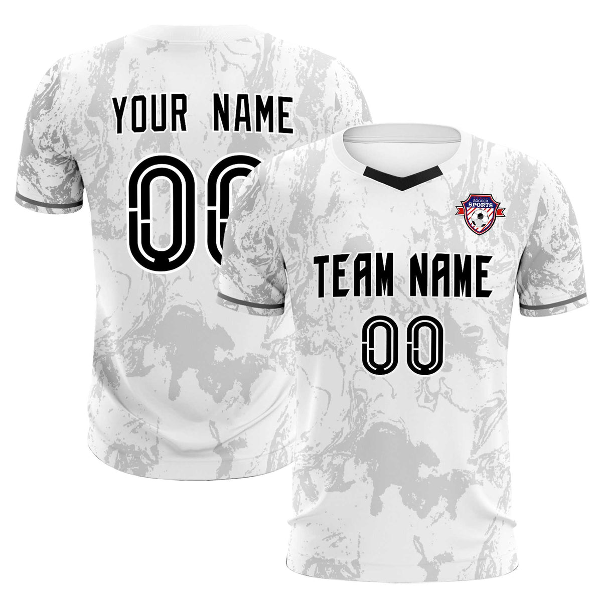 Custom White Classic Graffiti Pattern Sportswear Football Kit Jersey