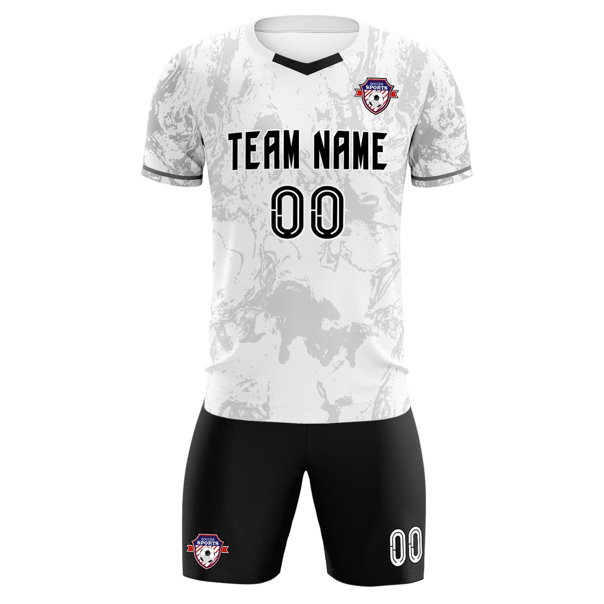 Custom White Classic Graffiti Pattern Sportswear Football Kit Jersey