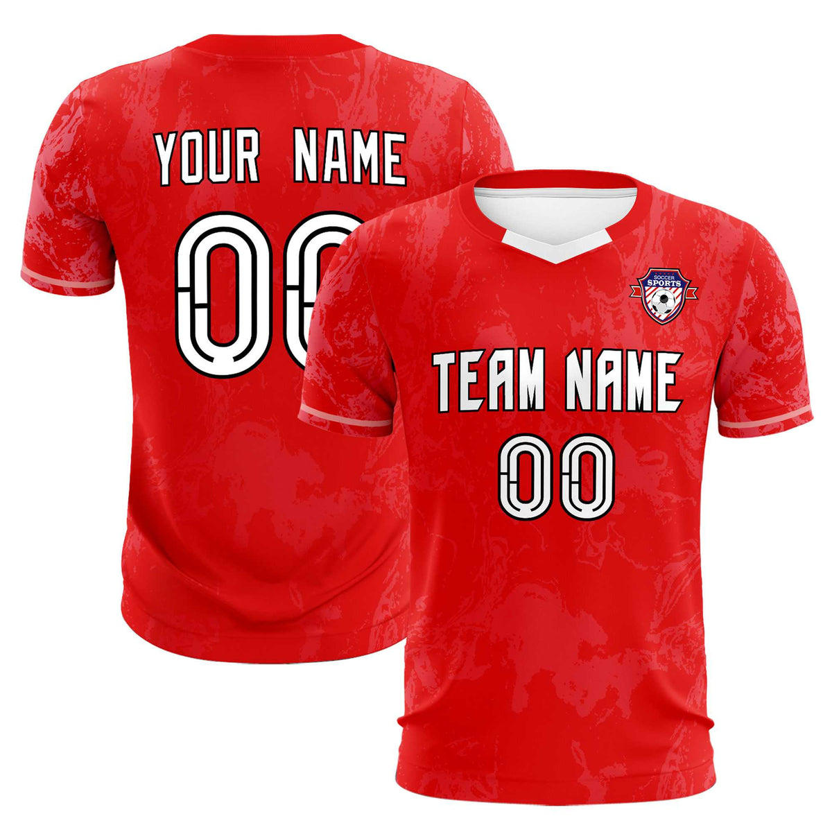 Custom Red Classic Graffiti Pattern Sportswear Football Kit Jersey