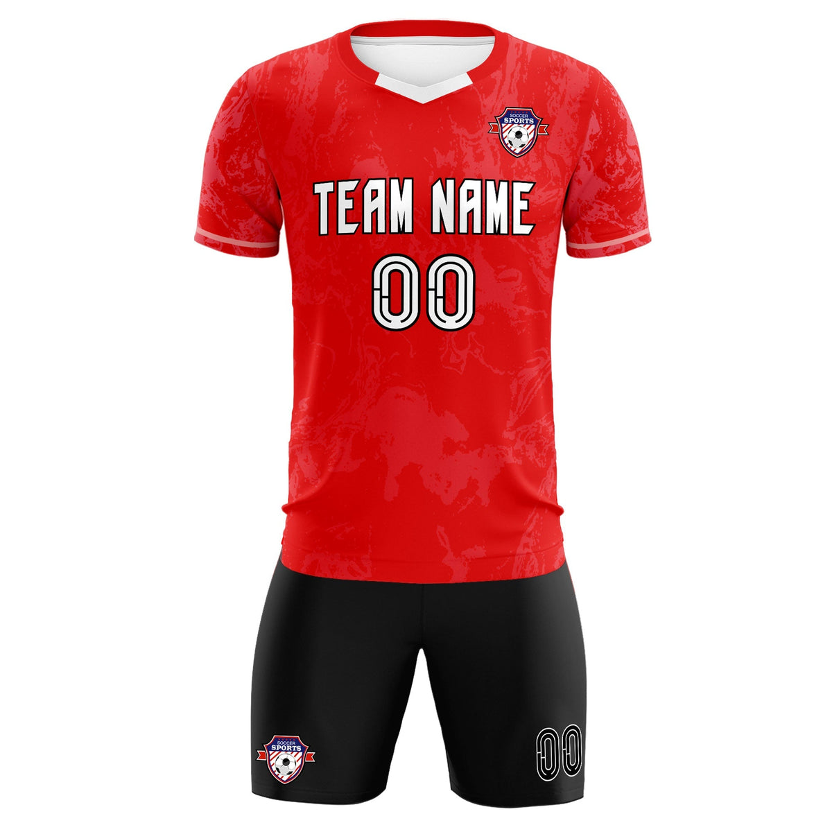 Custom Red Classic Graffiti Pattern Sportswear Football Kit Jersey