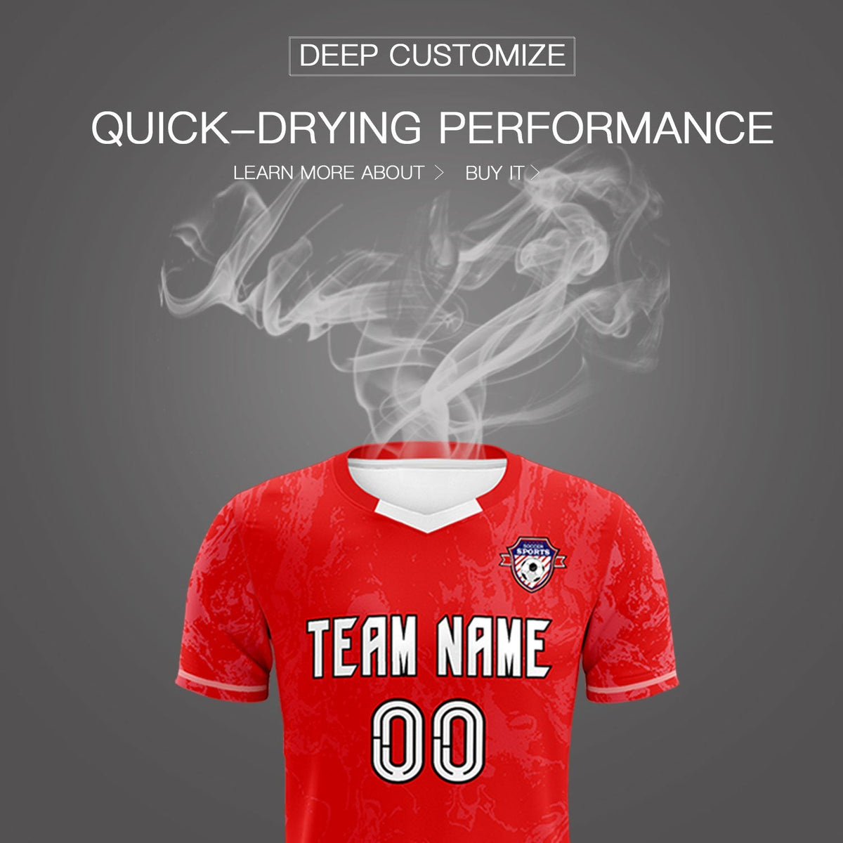 Custom Red Classic Graffiti Pattern Sportswear Football Kit Jersey