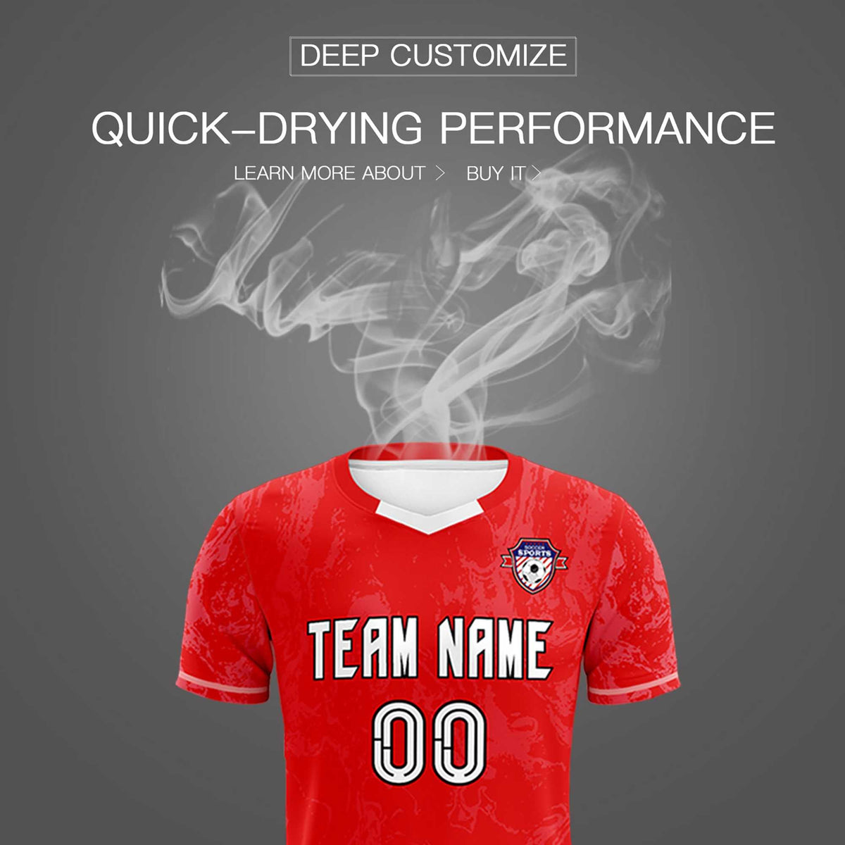 Custom Red Classic Graffiti Pattern Sportswear Football Kit Jersey