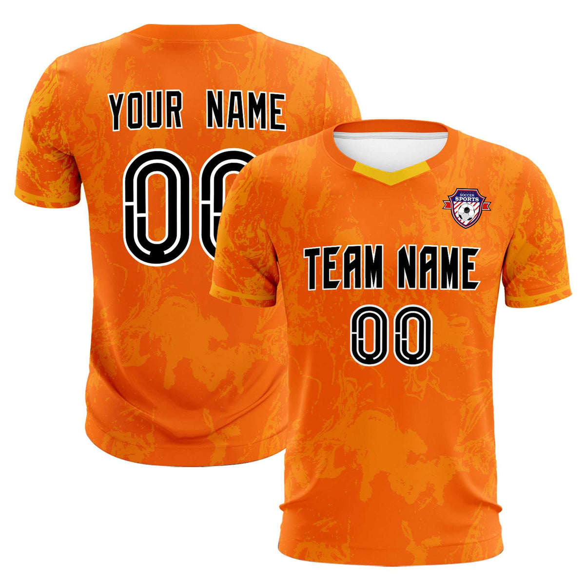 Custom Orange Classic Graffiti Pattern Sportswear Football Kit Jersey
