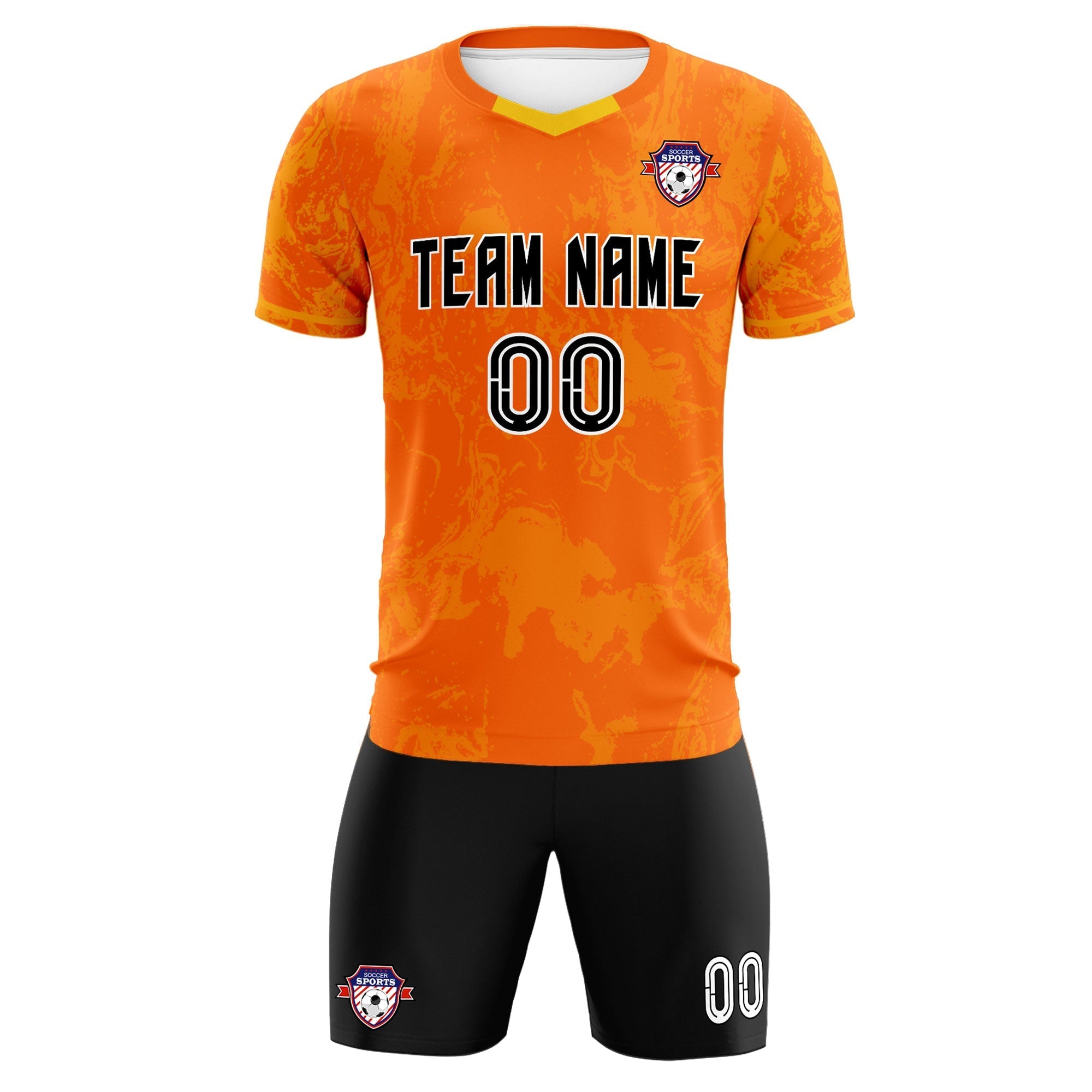 Custom Orange Classic Graffiti Pattern Sportswear Football Kit Jersey